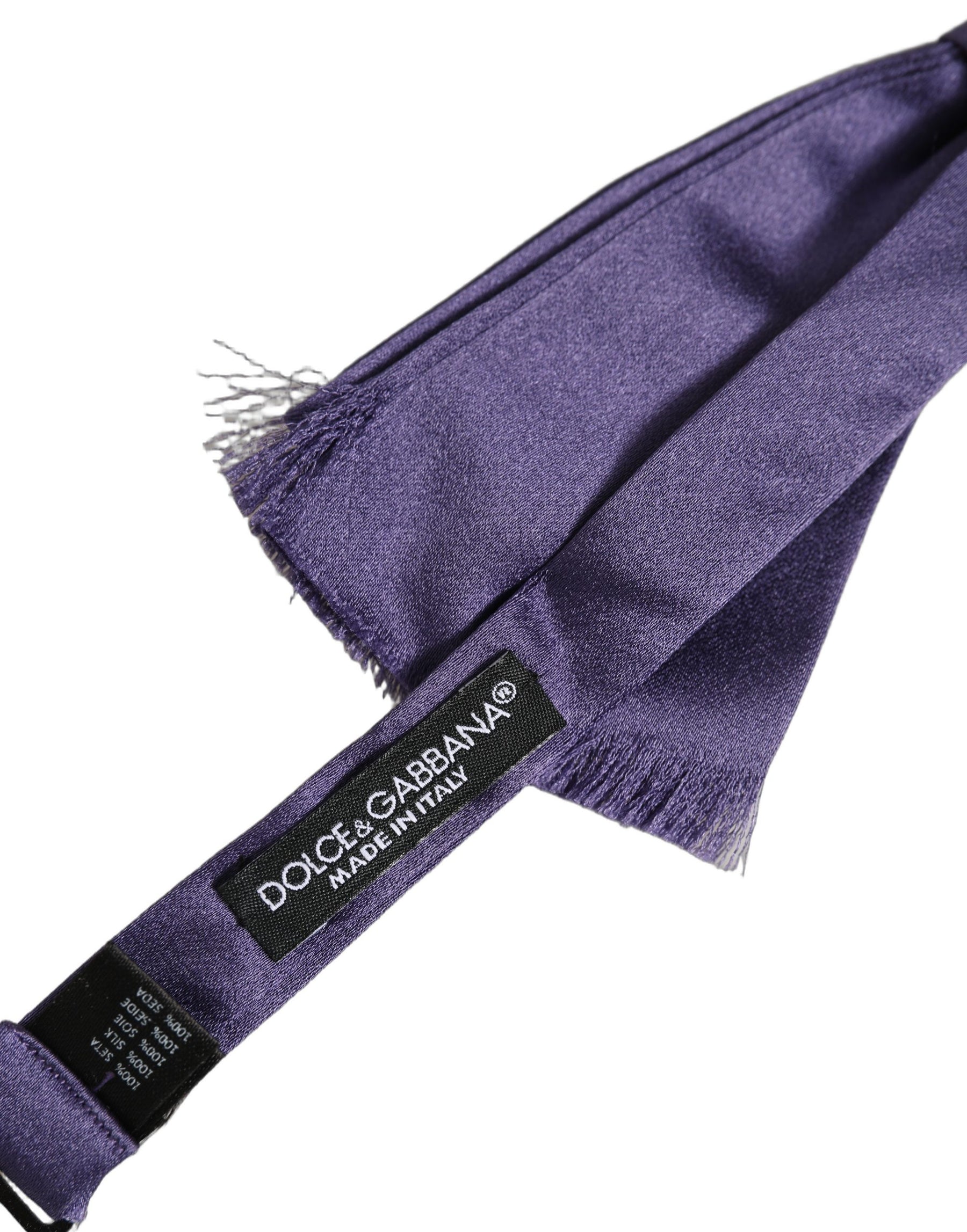 Dolce & Gabbana Men Purple 100% Silk Adjustable Neck Papillon Bow Tie | Regal Royce