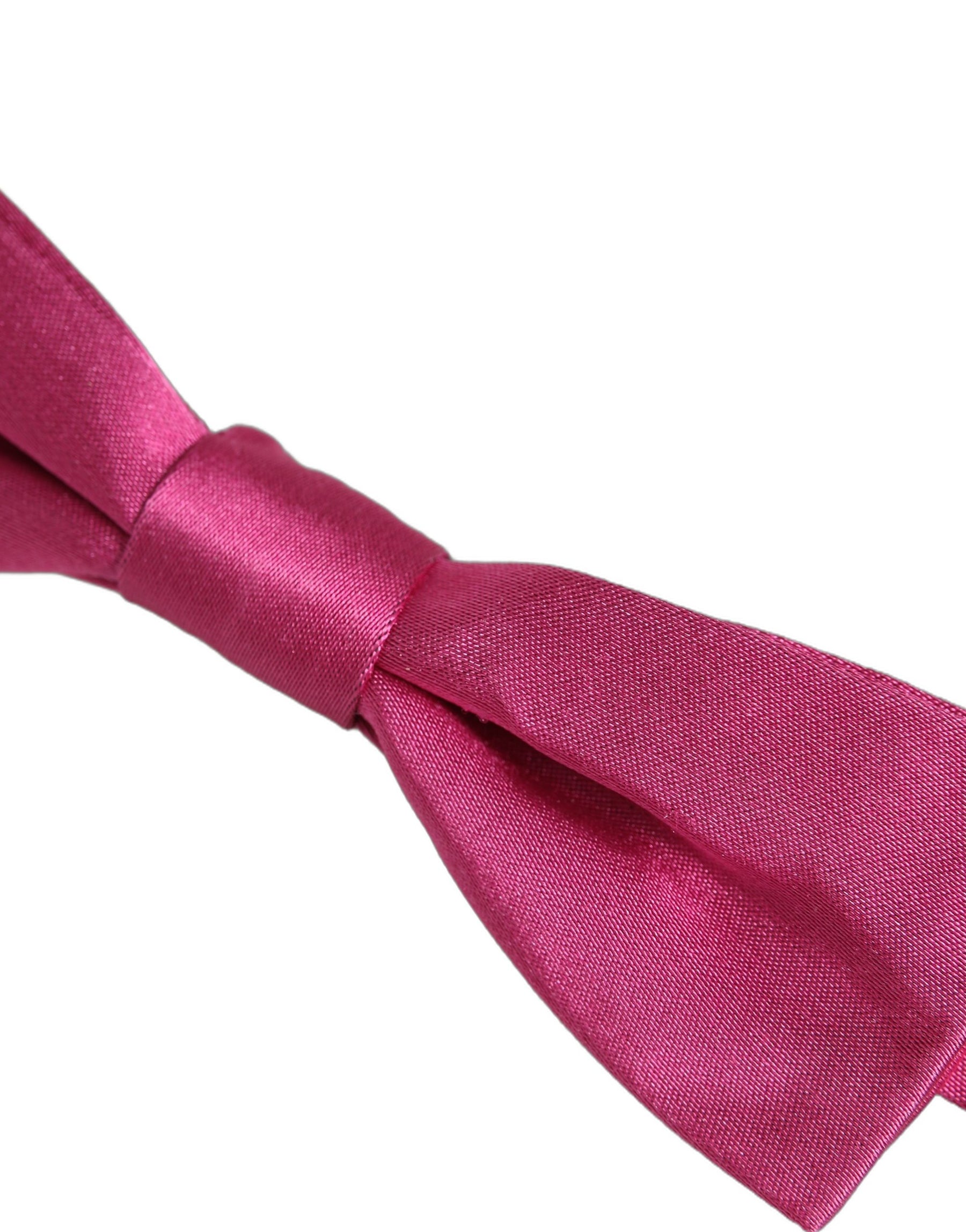 Dolce & Gabbana Men Pink 100% Silk Adjustable Neck Papillon Bow Tie | Regal Royce