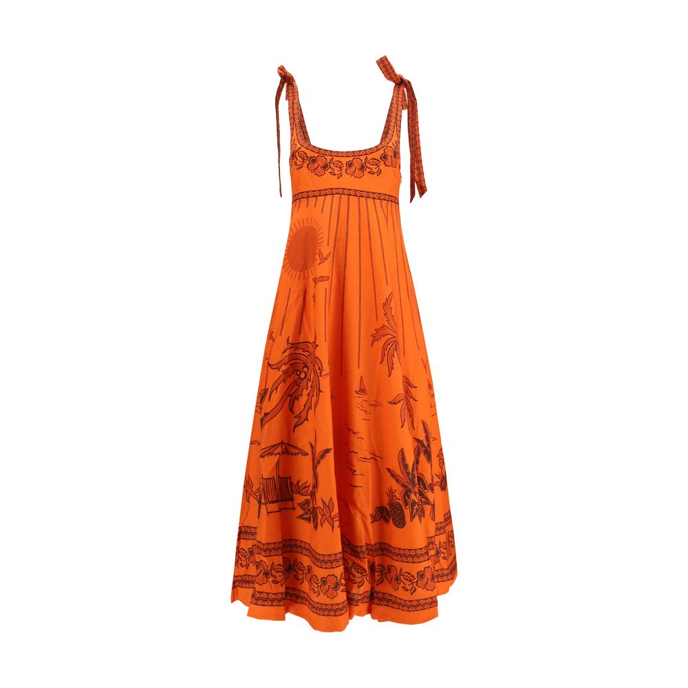 Alemais Orange Linen Casual Dress | Regal Royce
