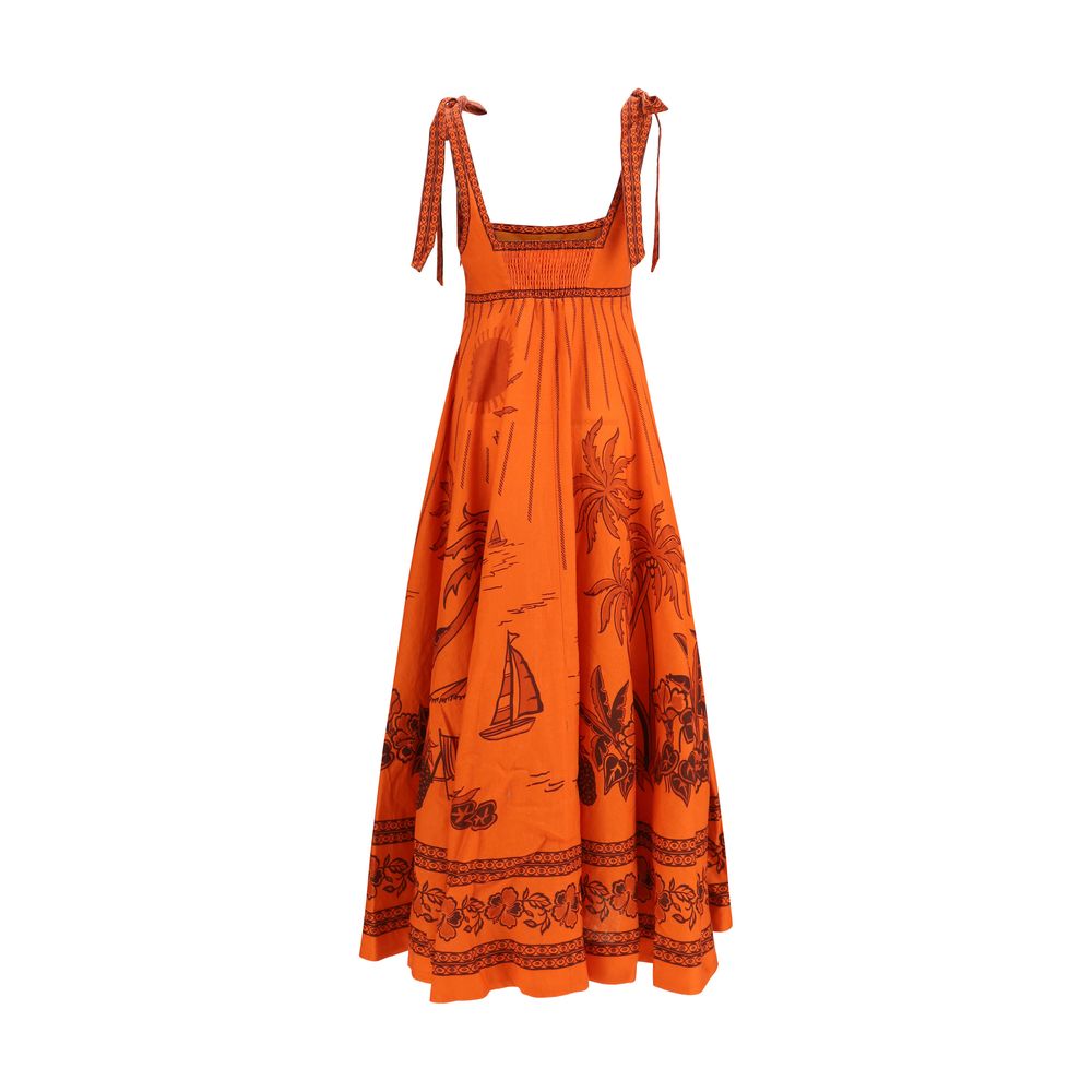 Alemais Orange Linen Casual Dress | Regal Royce
