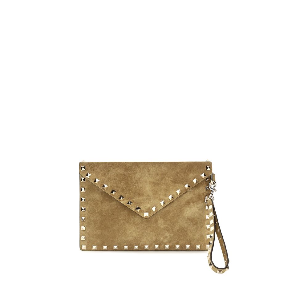 Valentino Garavani Beige Suede Leather Clutch Bag | Regal Royce