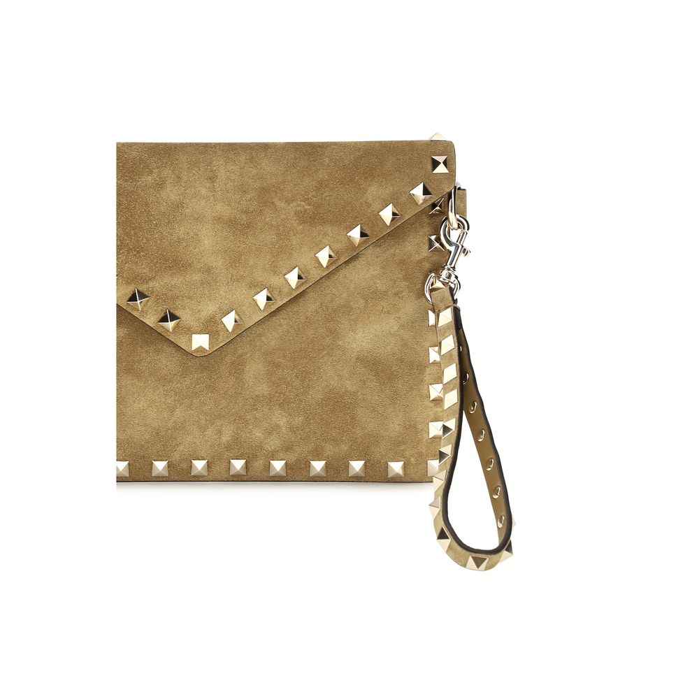Valentino Garavani Beige Suede Leather Clutch Bag | Regal Royce