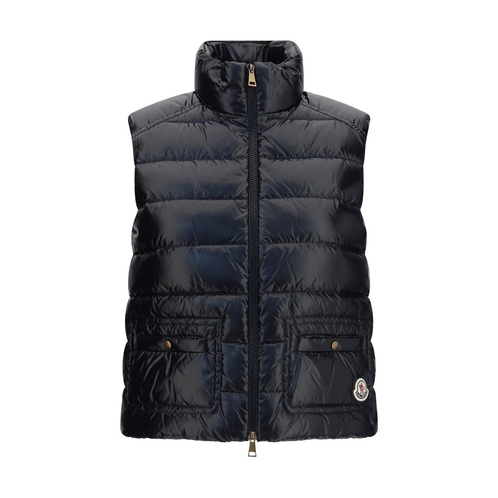 Moncler Black Polyamide Sleeveless Jacket | Regal Royce