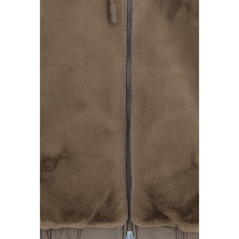 Moose Knuckles Brown Faux Fur Sweatshirt | Regal Royce