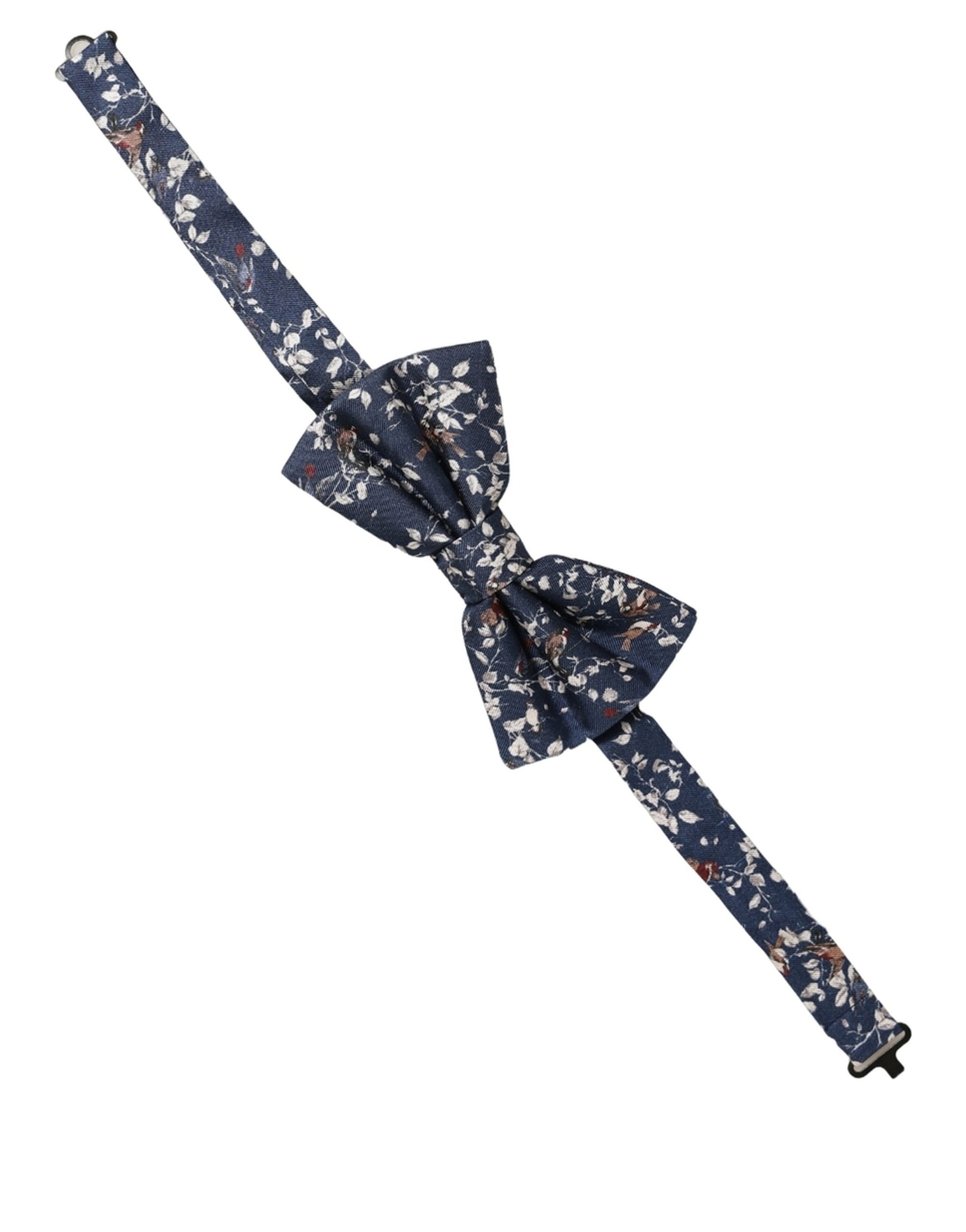 Dolce & Gabbana Men Navy Blue Floral Adjustable Neck Papillon Bow Tie | Regal Royce