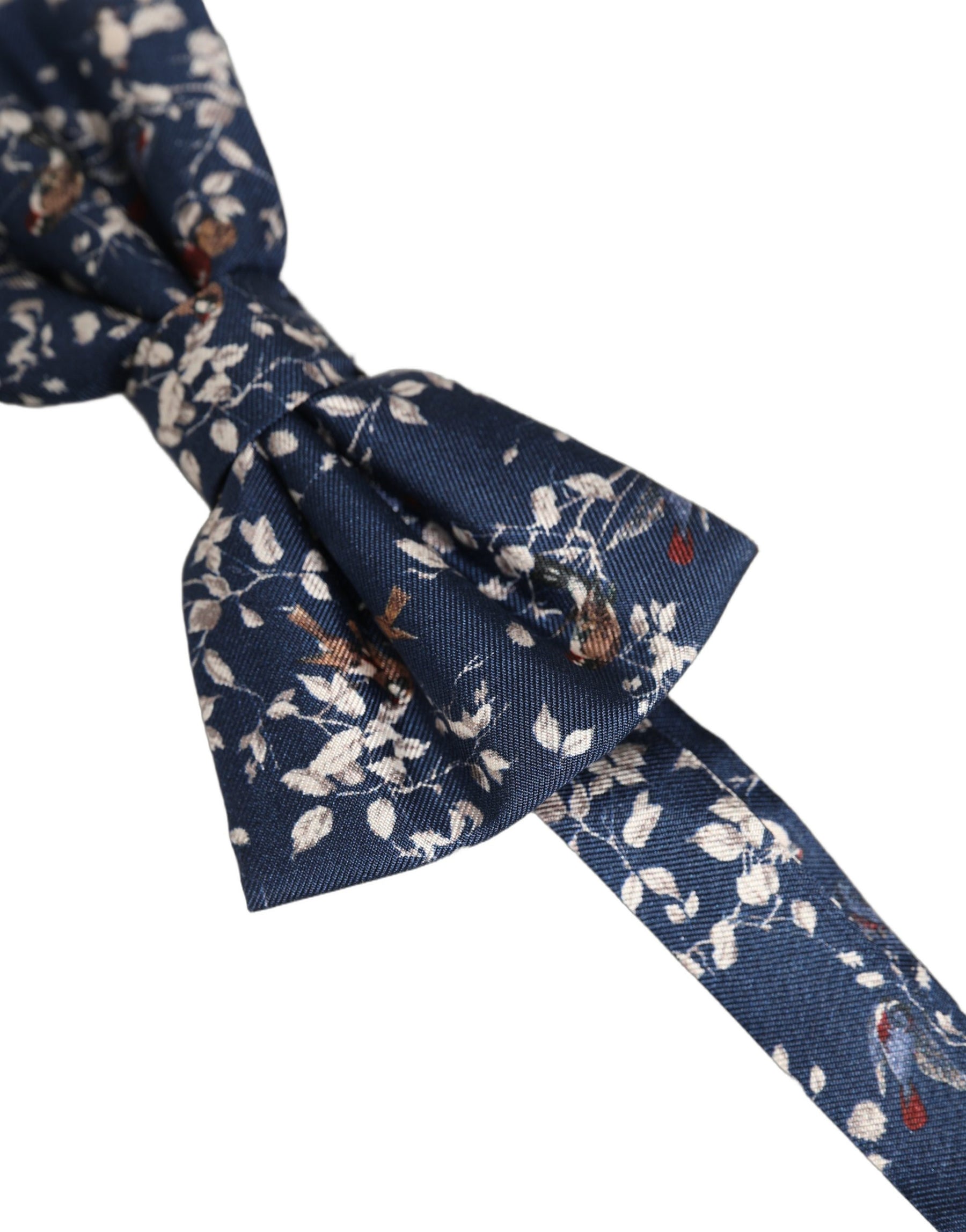 Dolce & Gabbana Men Navy Blue Floral Adjustable Neck Papillon Bow Tie | Regal Royce