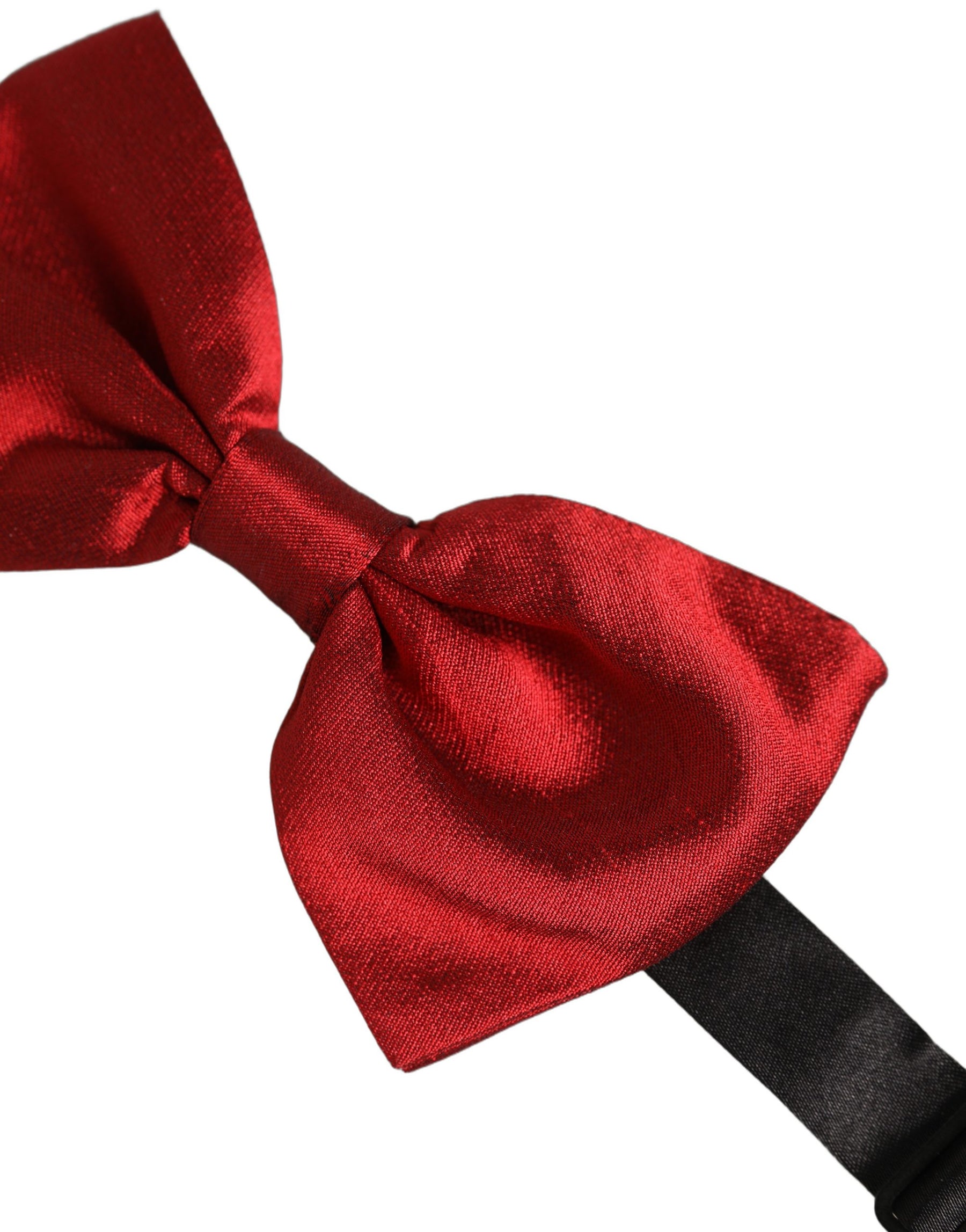Dolce & Gabbana Men Black Red Silk Adjustable Neck Papillon Bow Tie | Regal Royce