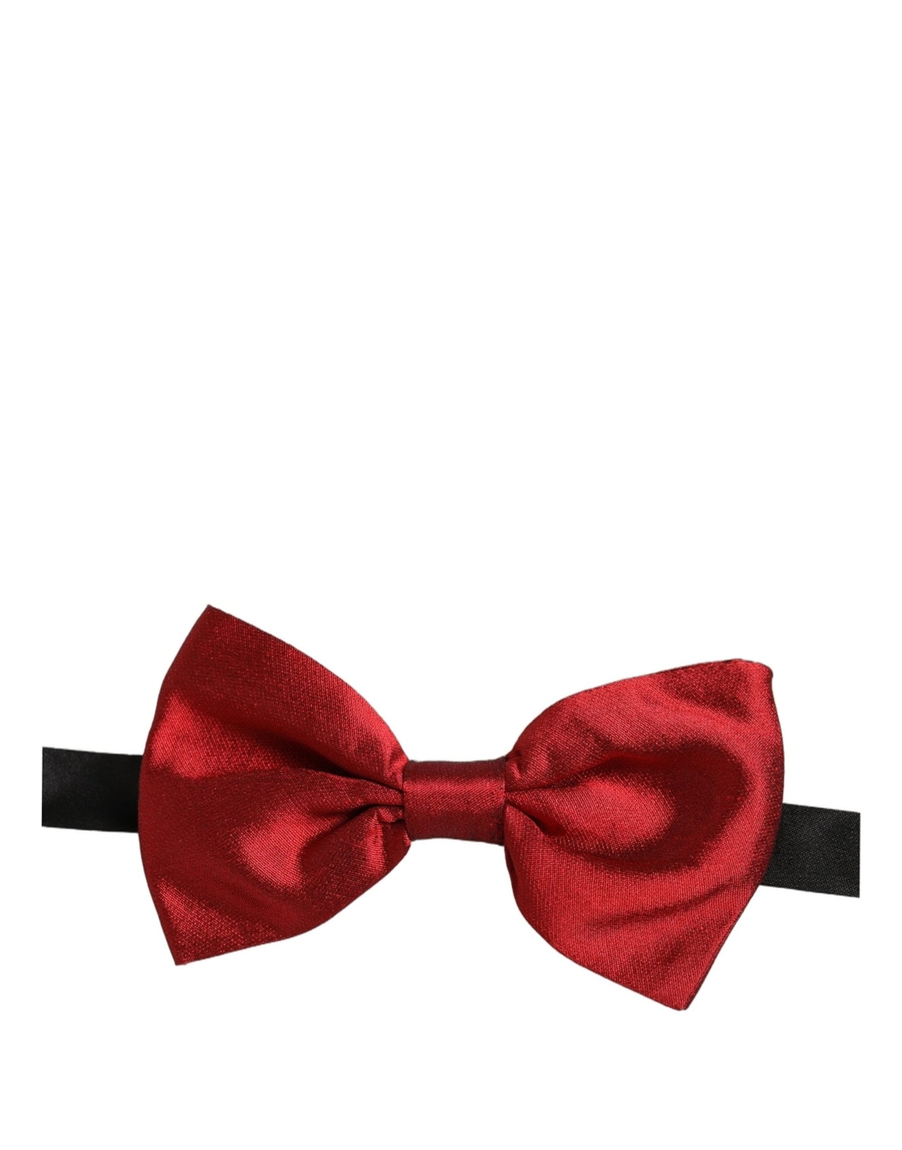 Dolce & Gabbana Men Black Red Silk Adjustable Neck Papillon Bow Tie | Regal Royce
