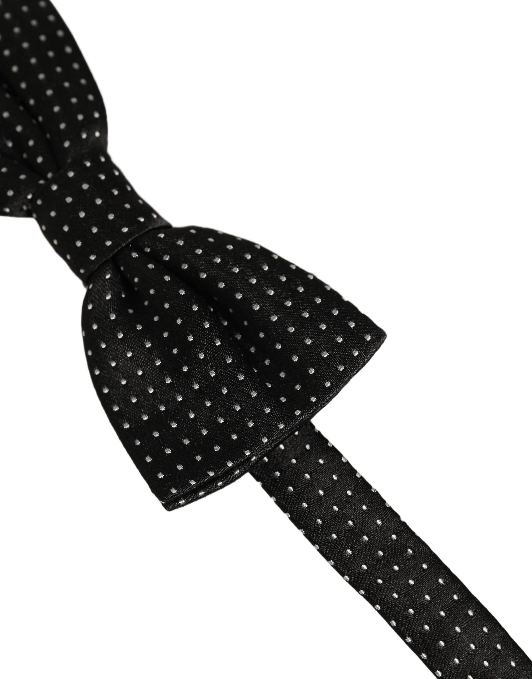Dolce & Gabbana Men Black White PolkaDot Adjustable Bow Tie | Regal Royce