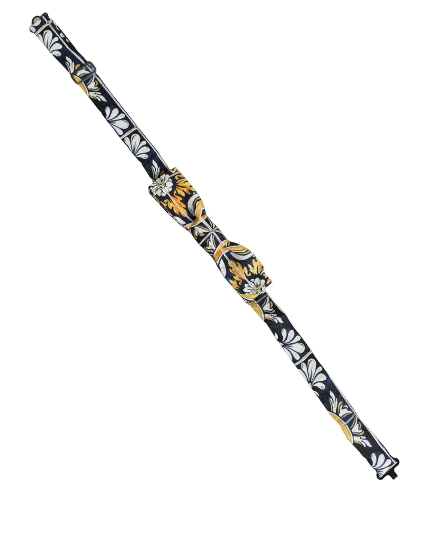 Dolce & Gabbana Multicolor Damask Style Adjustable Neck Papillon Bow Tie | Regal Royce