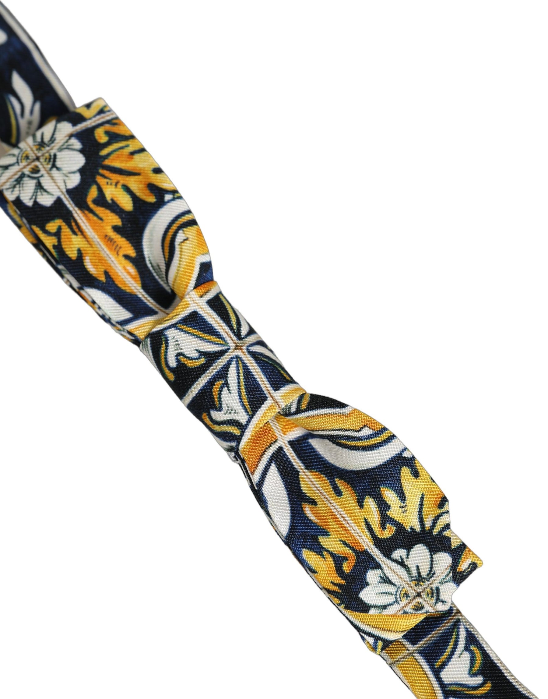 Dolce & Gabbana Multicolor Damask Style Adjustable Neck Papillon Bow Tie | Regal Royce