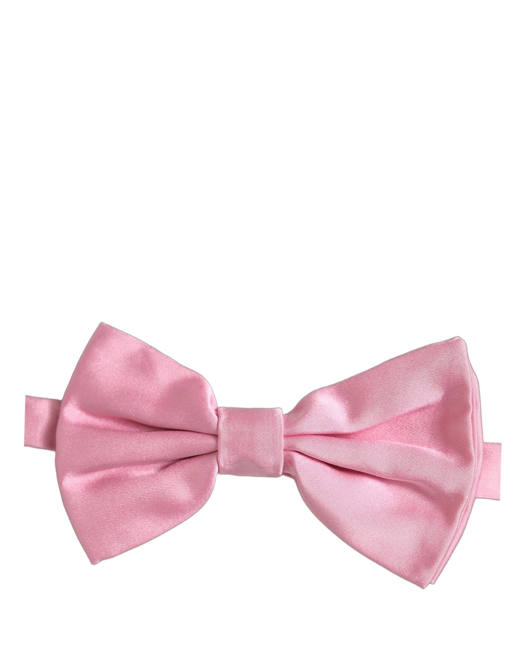 Dolce & Gabbana Men Pink 100% Silk Adjustable Neck Papillon Bow Tie | Regal Royce