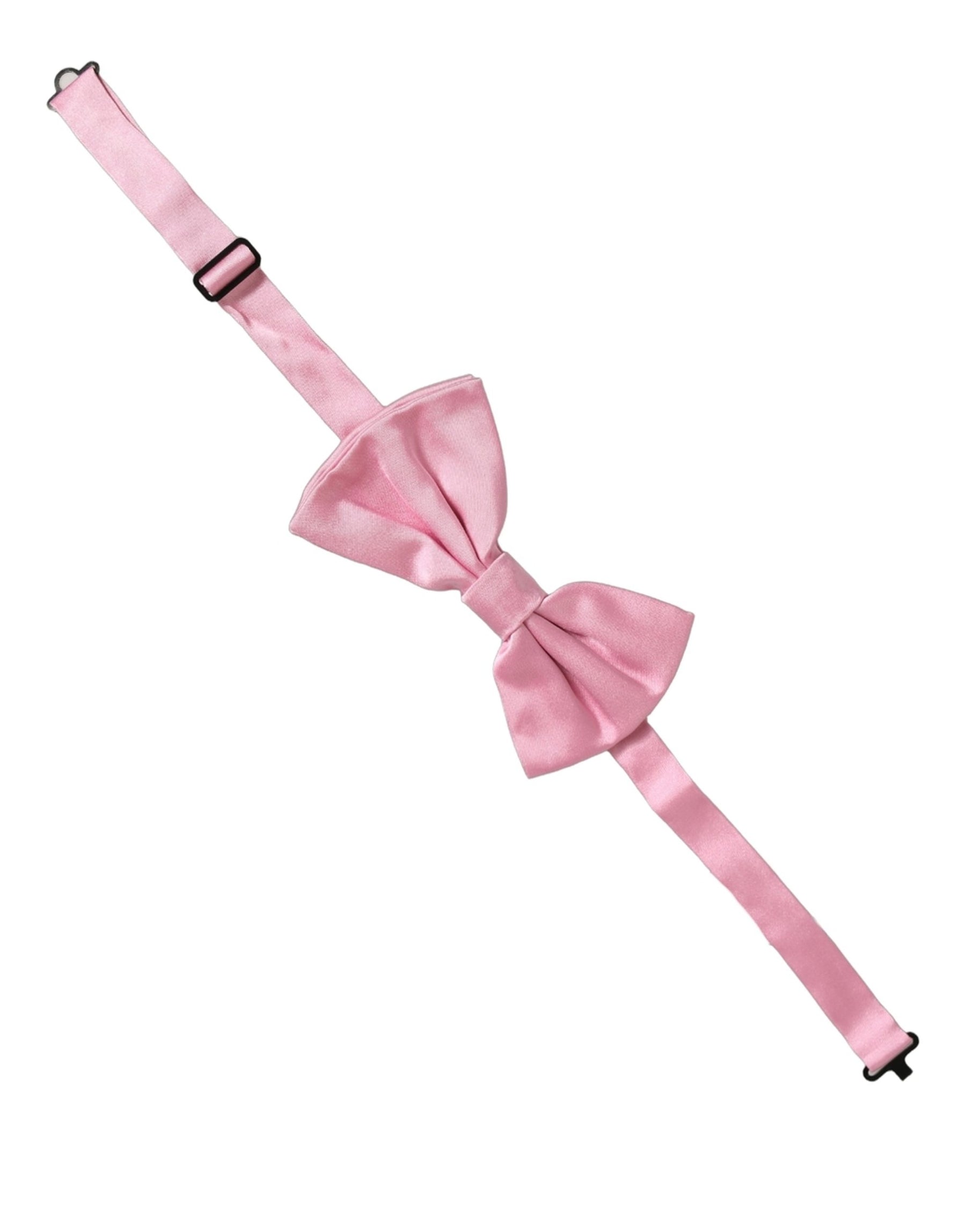 Dolce & Gabbana Men Pink 100% Silk Adjustable Neck Papillon Bow Tie | Regal Royce