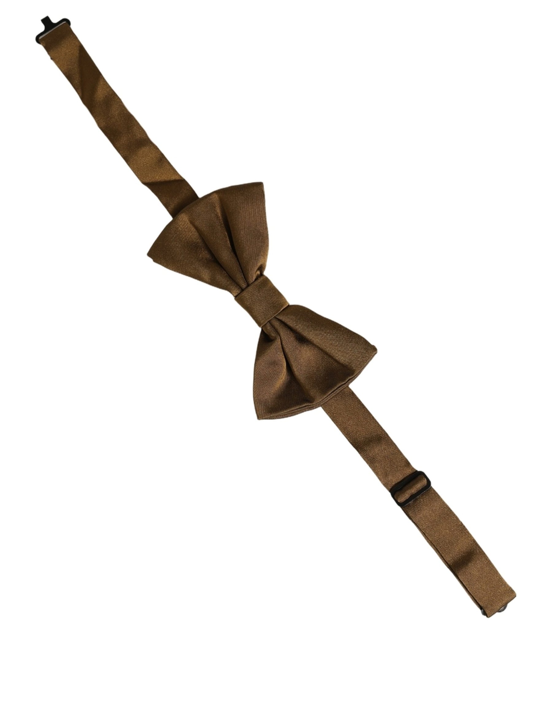 Dolce & Gabbana Men Brown 100% Silk Adjustable Neck Papillon Bow Tie | Regal Royce