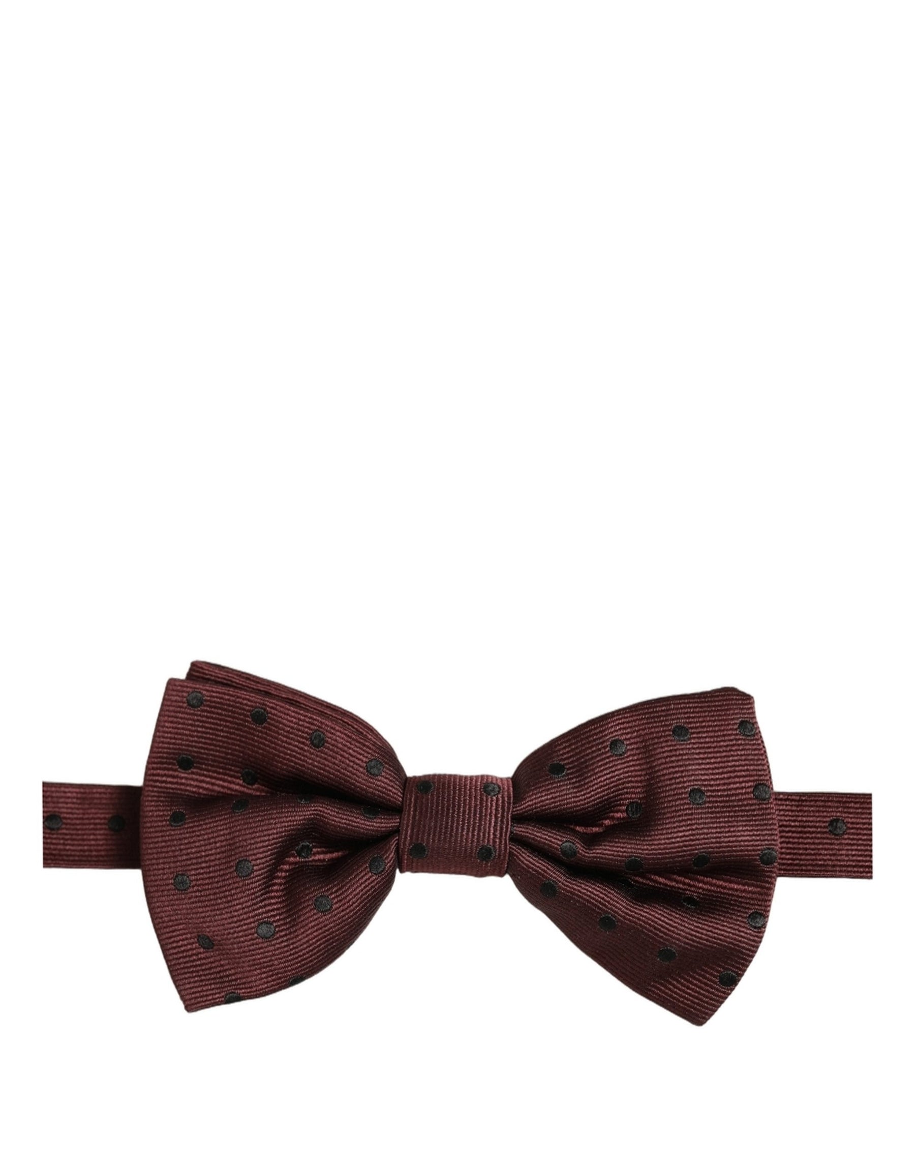 Dolce & Gabbana Burgundy Polka Dot Silk Adjustable Neck Papillon Bow Tie | Regal Royce