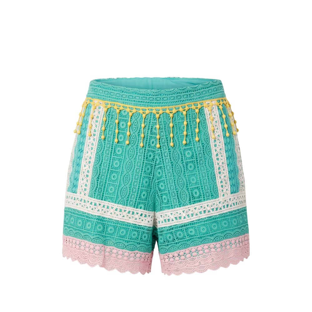 Trussardi Jeans Green Cotton Women Shorts | Regal Royce