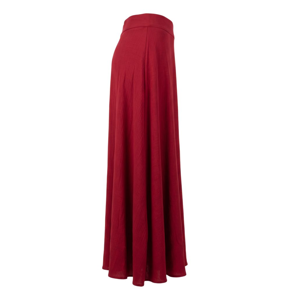 Trussardi Jeans Red Viscose Women Skirt | Regal Royce