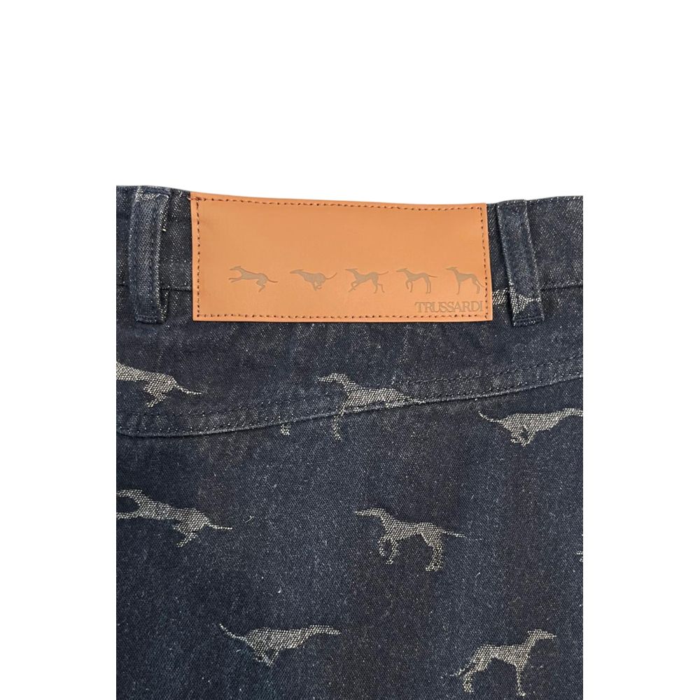 Trussardi Jeans Blue Cotton Women Skirt | Regal Royce