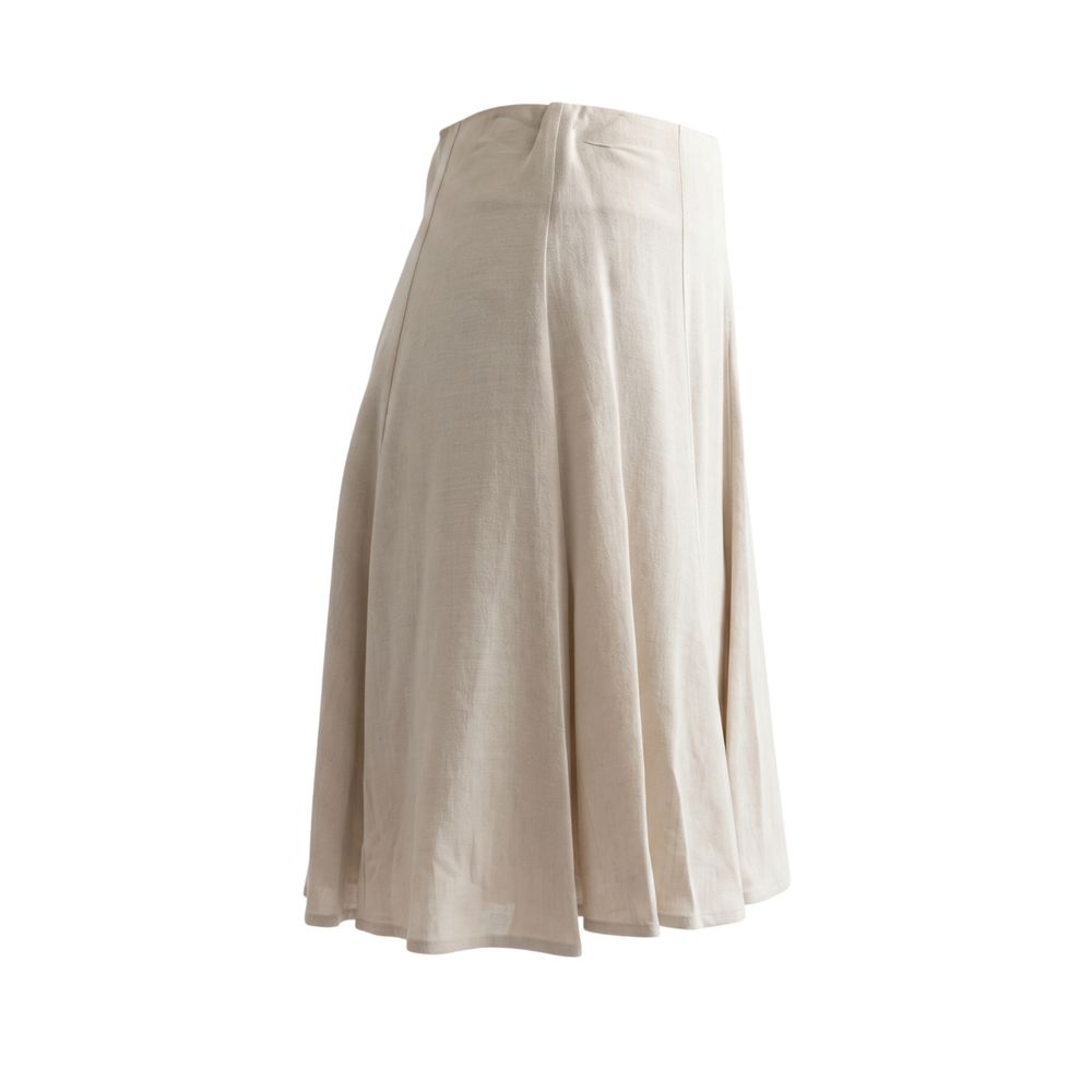 Trussardi Jeans Beige Viscose Women Skirt | Regal Royce