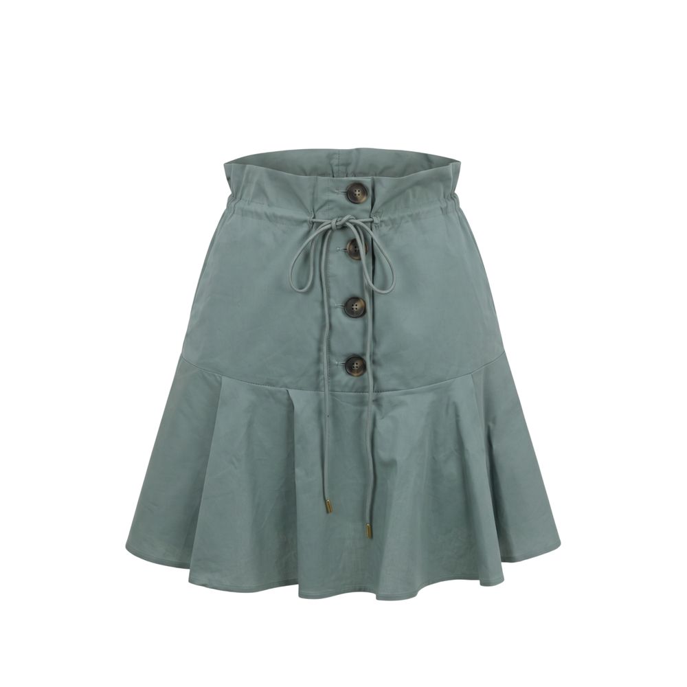 Trussardi Jeans Green Cotton Women Skirt | Regal Royce