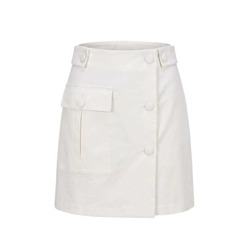Trussardi Jeans White Viscose Women Skirt | Regal Royce