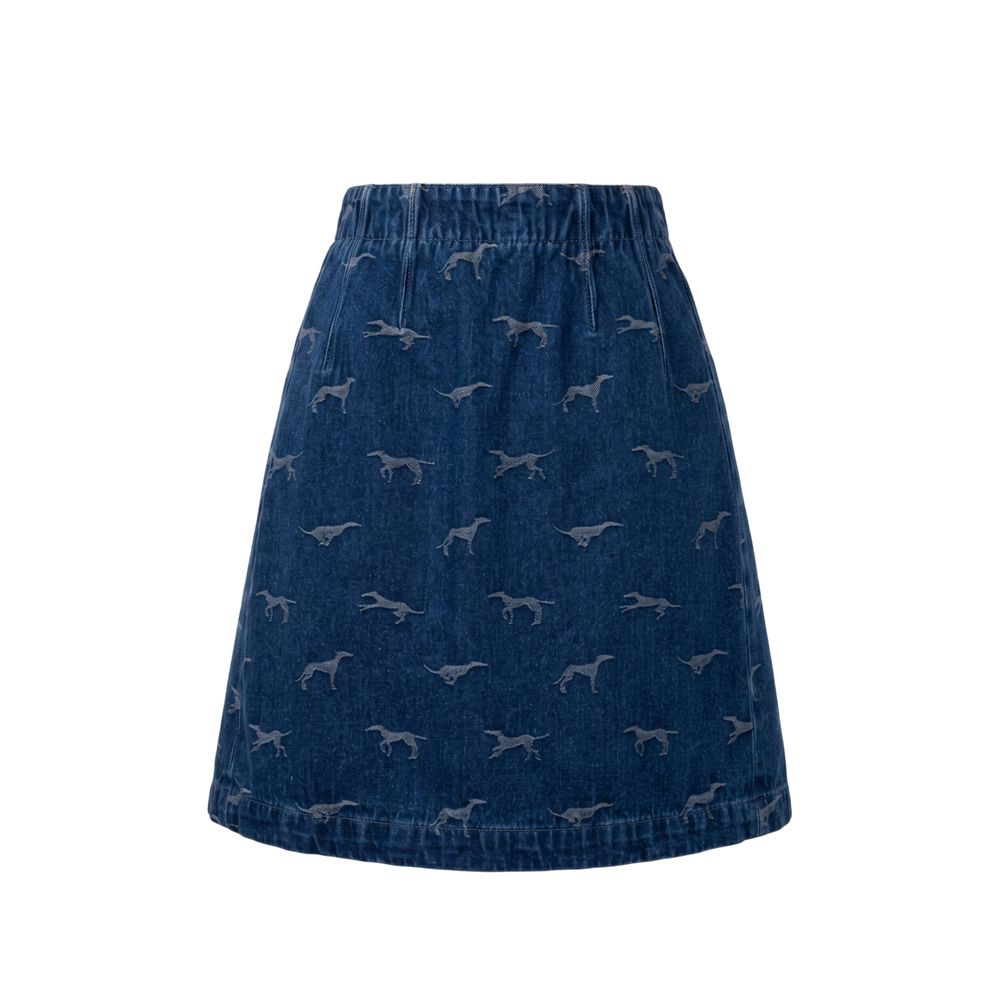 Trussardi Jeans Blue Cotton Women Skirt | Regal Royce