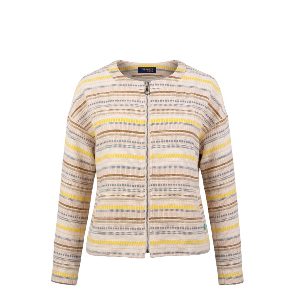 Trussardi Jeans Beige Cotton Women's Jacket | Regal Royce
