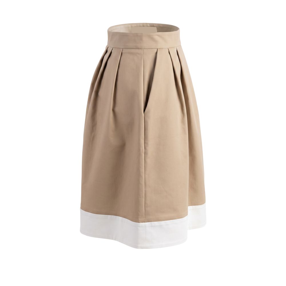 Trussardi Jeans Beige Cotton Women Skirt | Regal Royce