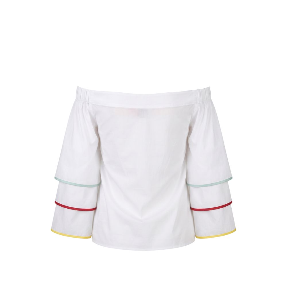 Trussardi Jeans White Cotton Women Shirt | Regal Royce
