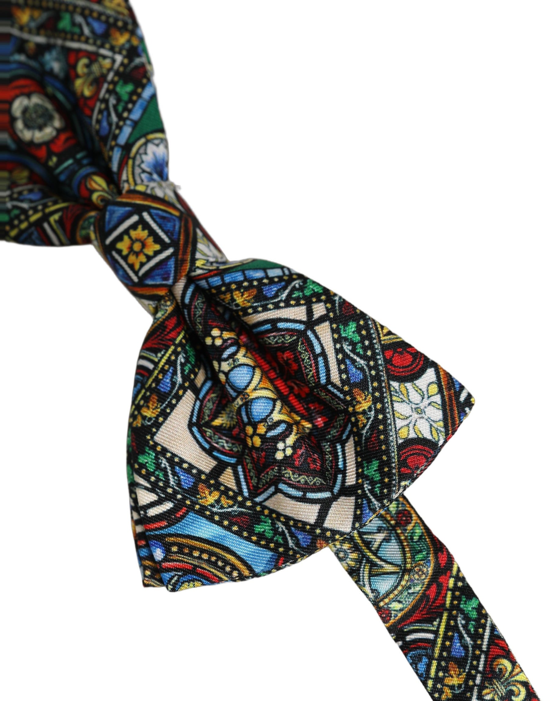 Dolce & Gabbana Men Multicolor Sicilian Adjustable Neck Papillon Bow Tie | Regal Royce