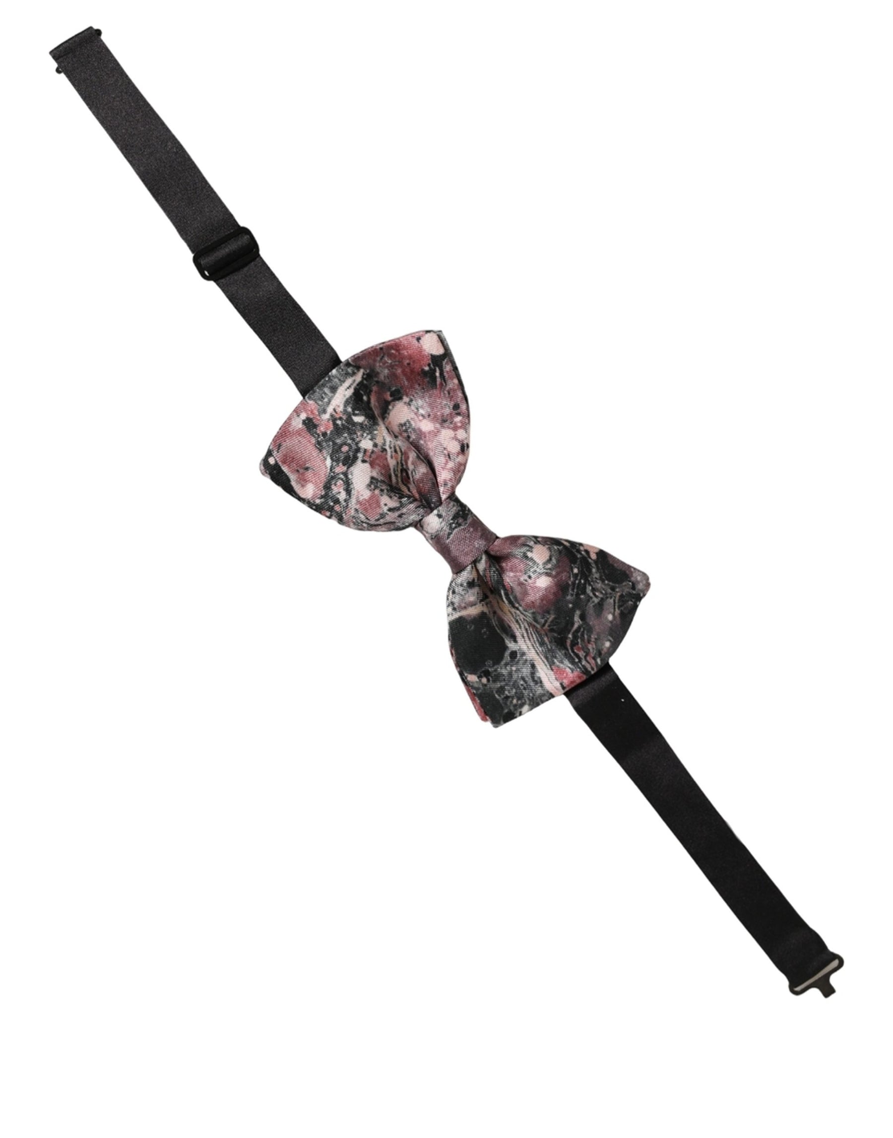 Dolce & Gabbana Multicolor Marble Silk Adjustable Neck Papillon Bow Tie | Regal Royce