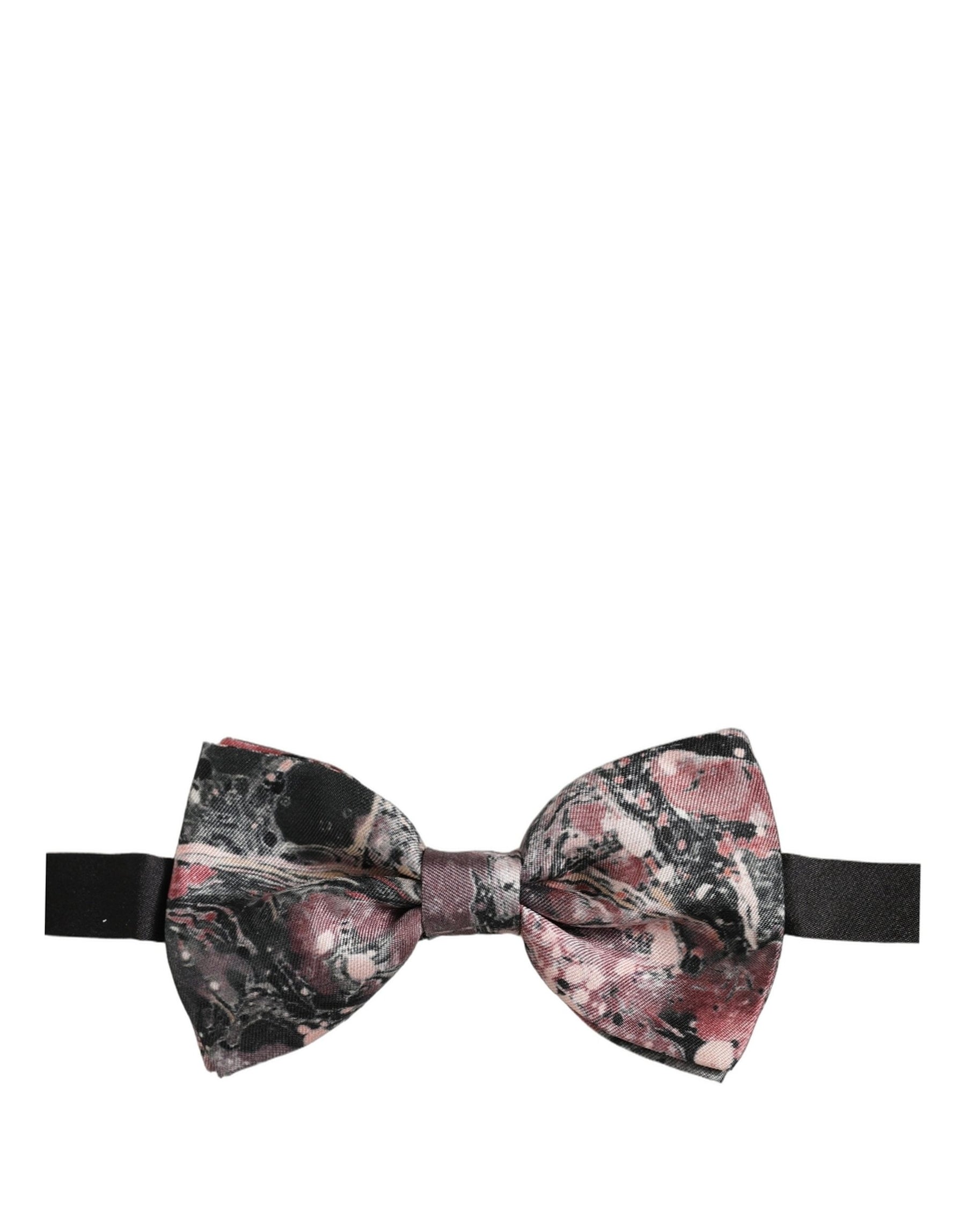 Dolce & Gabbana Multicolor Marble Silk Adjustable Neck Papillon Bow Tie | Regal Royce
