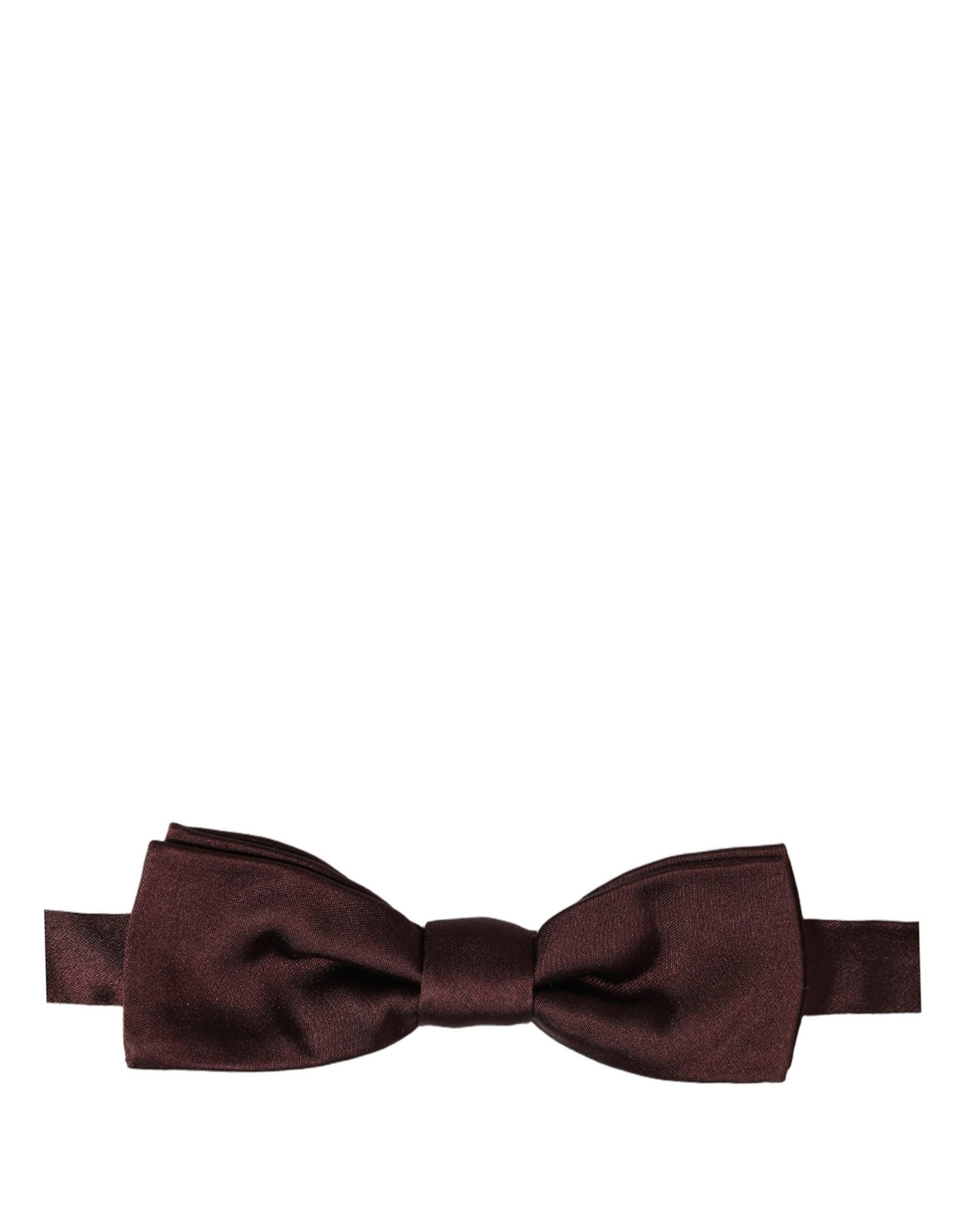 Dolce & Gabbana Men Brown 100% Silk Adjustable Neck Papillon Bow Tie | Regal Royce