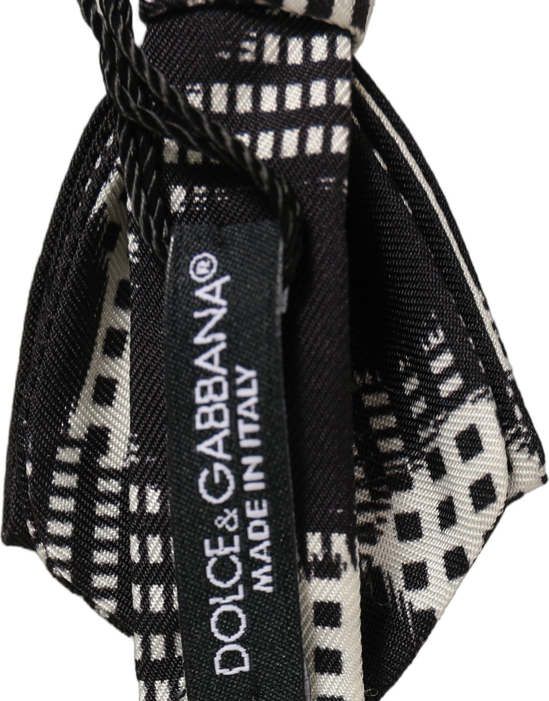 Dolce & Gabbana Black White Checkered Adjustable Neck Papillon Bow Tie | Regal Royce