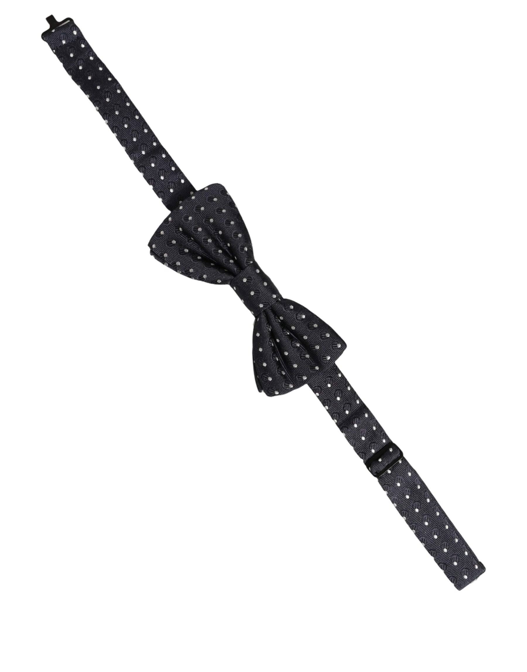 Dolce & Gabbana Black White Polka Dot Adjustable Neck Papillon Bow Tie | Regal Royce