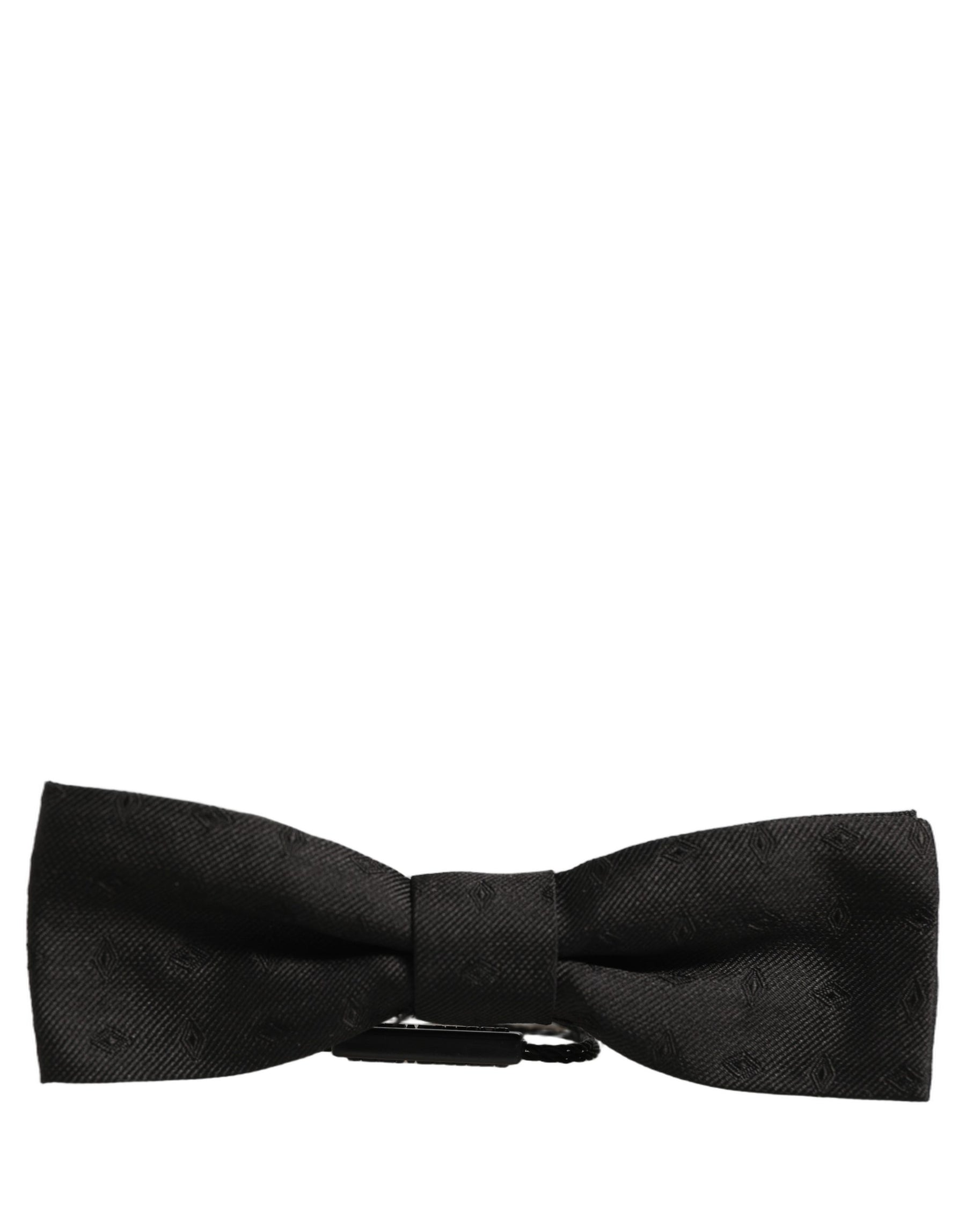 Dolce & Gabbana Men Black 100% Silk Adjustable Neck Papillon Bow Tie | Regal Royce