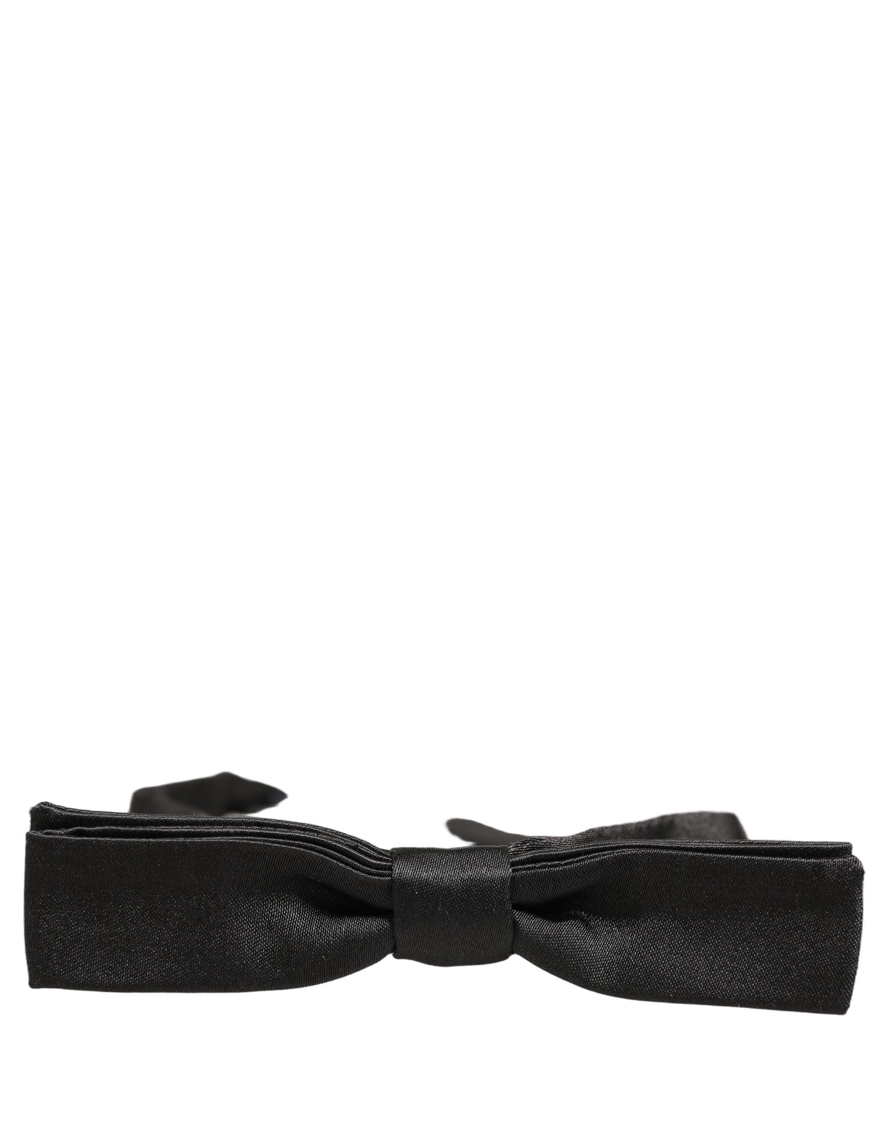 Dolce & Gabbana Men Black 100% Silk Adjustable Neck Papillon Bow Tie | Regal Royce