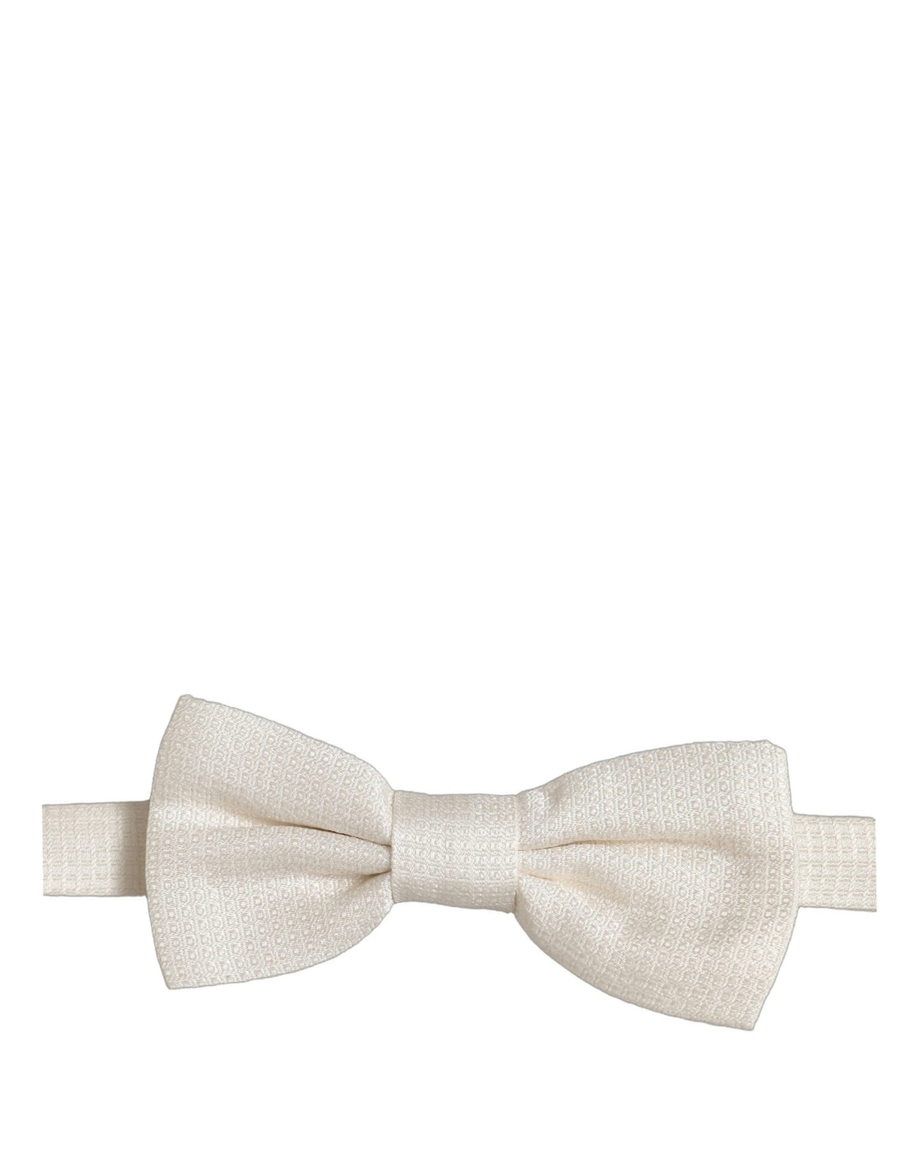 Dolce & Gabbana Men Off White Silk Adjustable Neck Papillon Bow Tie | Regal Royce