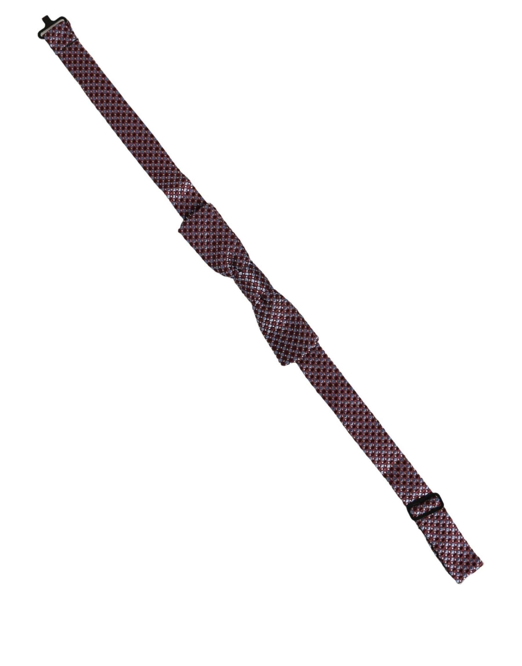 Dolce & Gabbana Blue Burgundy Woven Adjustable Neck Papillon Bow Tie | Regal Royce