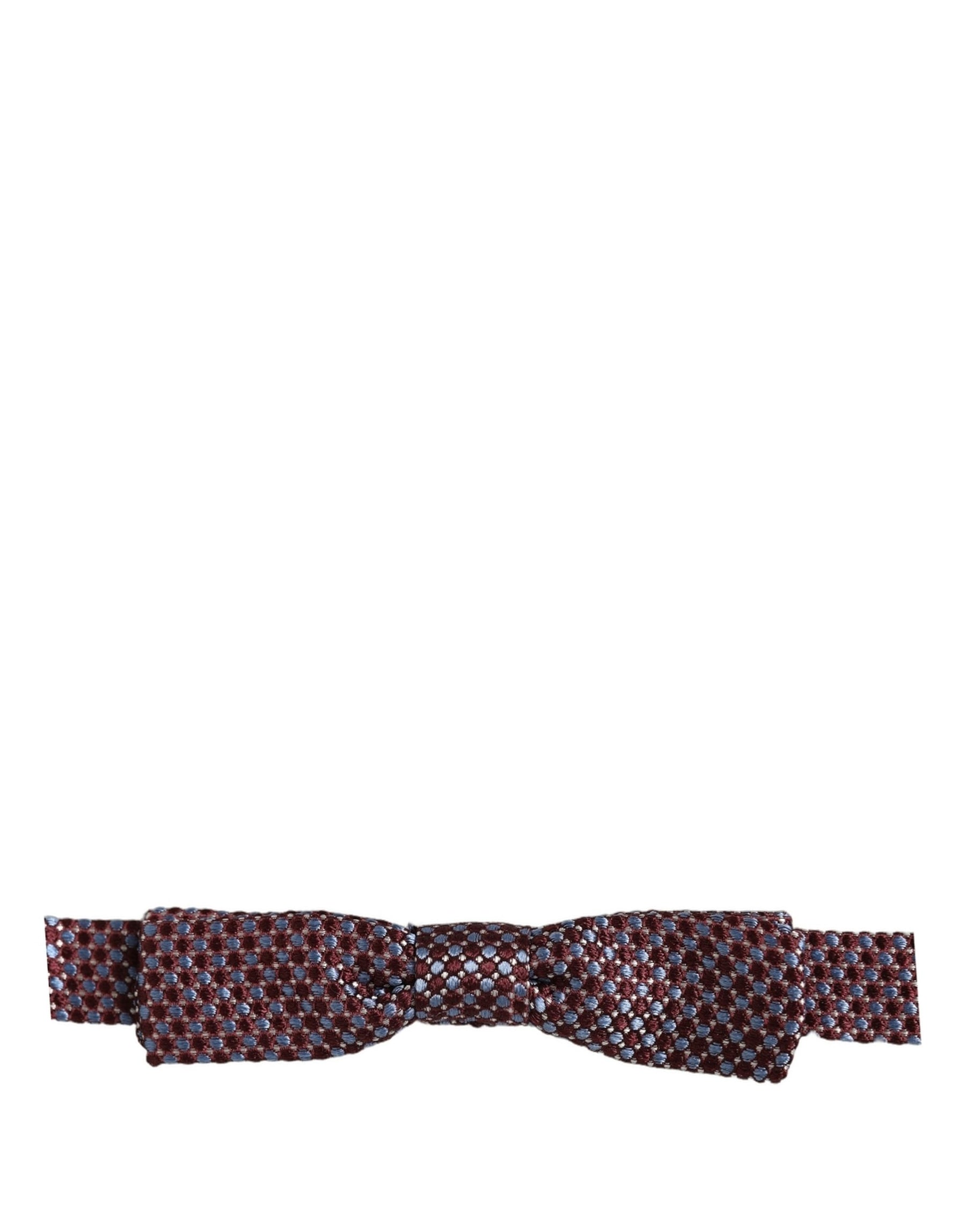 Dolce & Gabbana Blue Burgundy Woven Adjustable Neck Papillon Bow Tie | Regal Royce