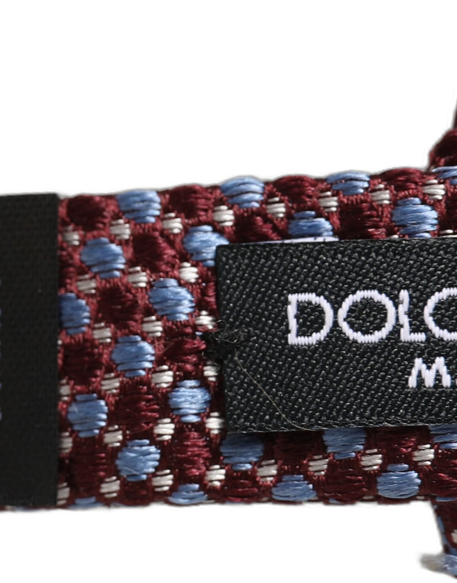 Dolce & Gabbana Blue Burgundy Woven Adjustable Neck Papillon Bow Tie | Regal Royce