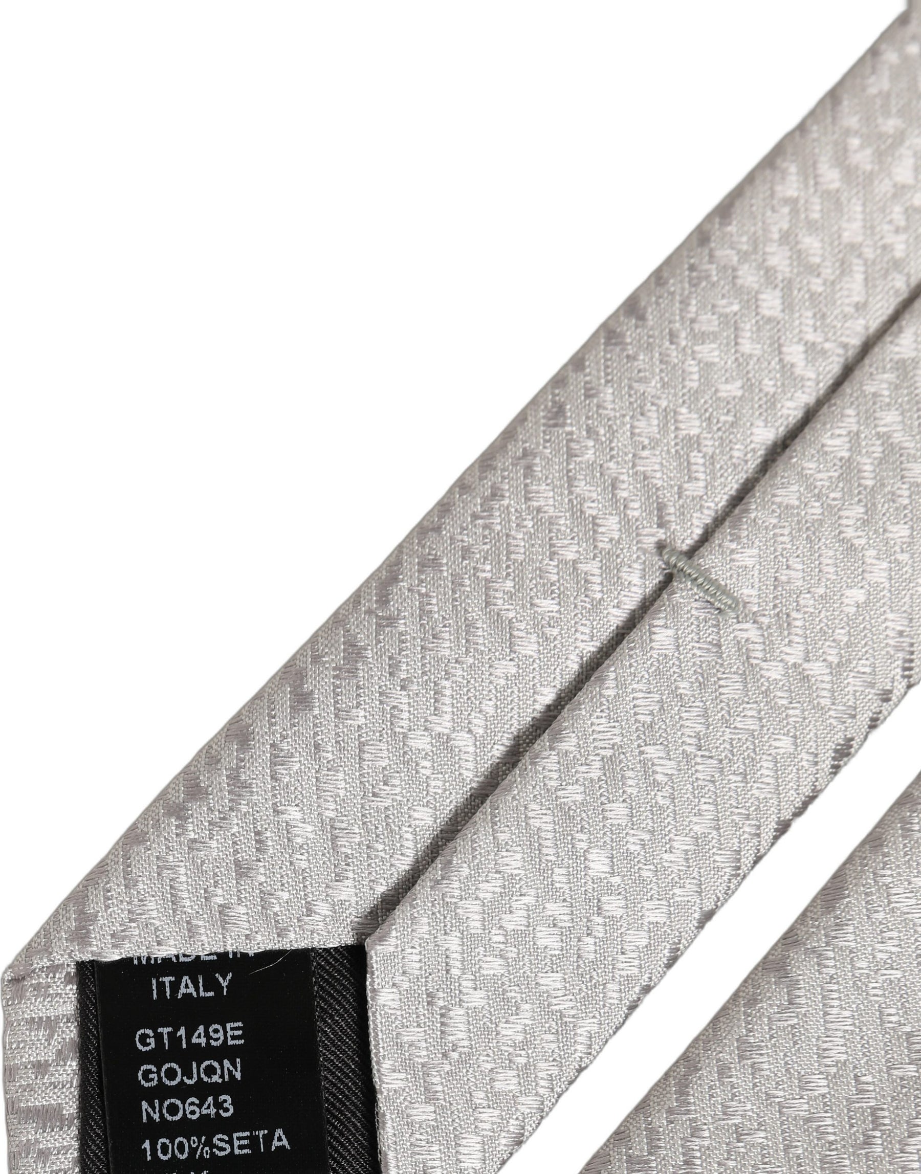 Dolce & Gabbana Men Gray 100% Silk Textured Adjustable Tied Necktie Tie | Regal Royce