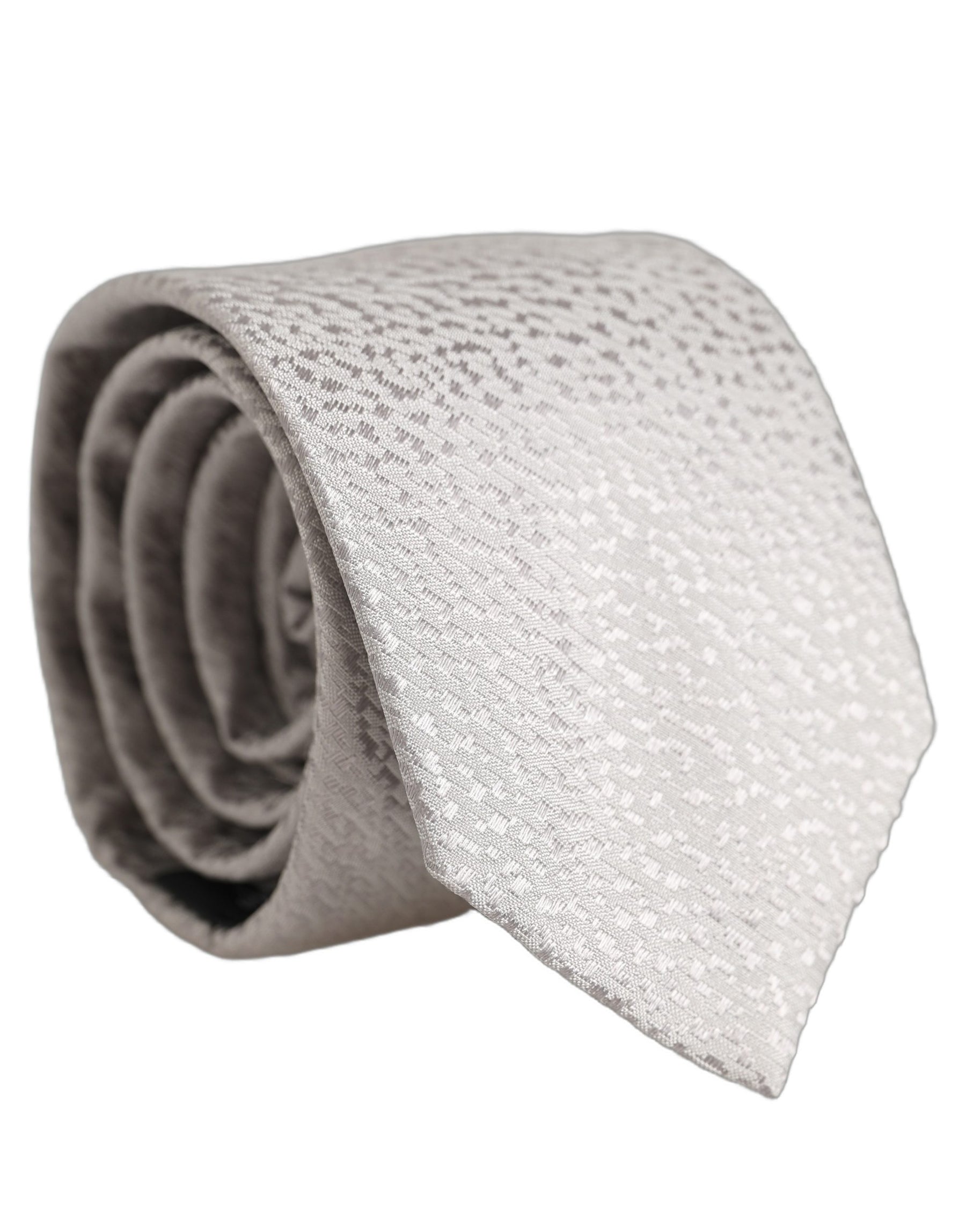 Dolce & Gabbana Men Gray 100% Silk Textured Adjustable Tied Necktie Tie | Regal Royce