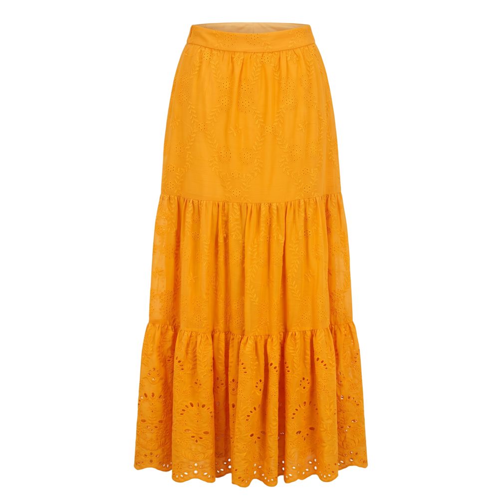 Trussardi Jeans Orange Polyester Women's Skirt | Regal Royce