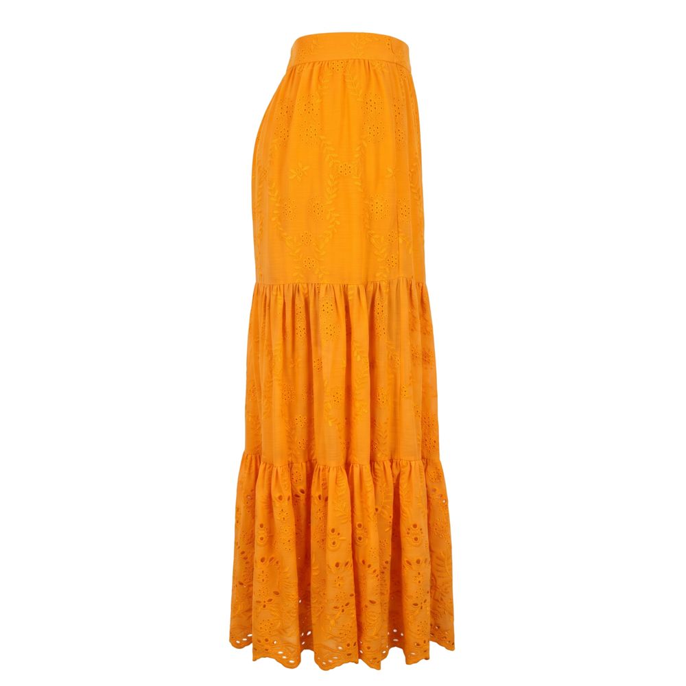 Trussardi Jeans Orange Polyester Women's Skirt | Regal Royce