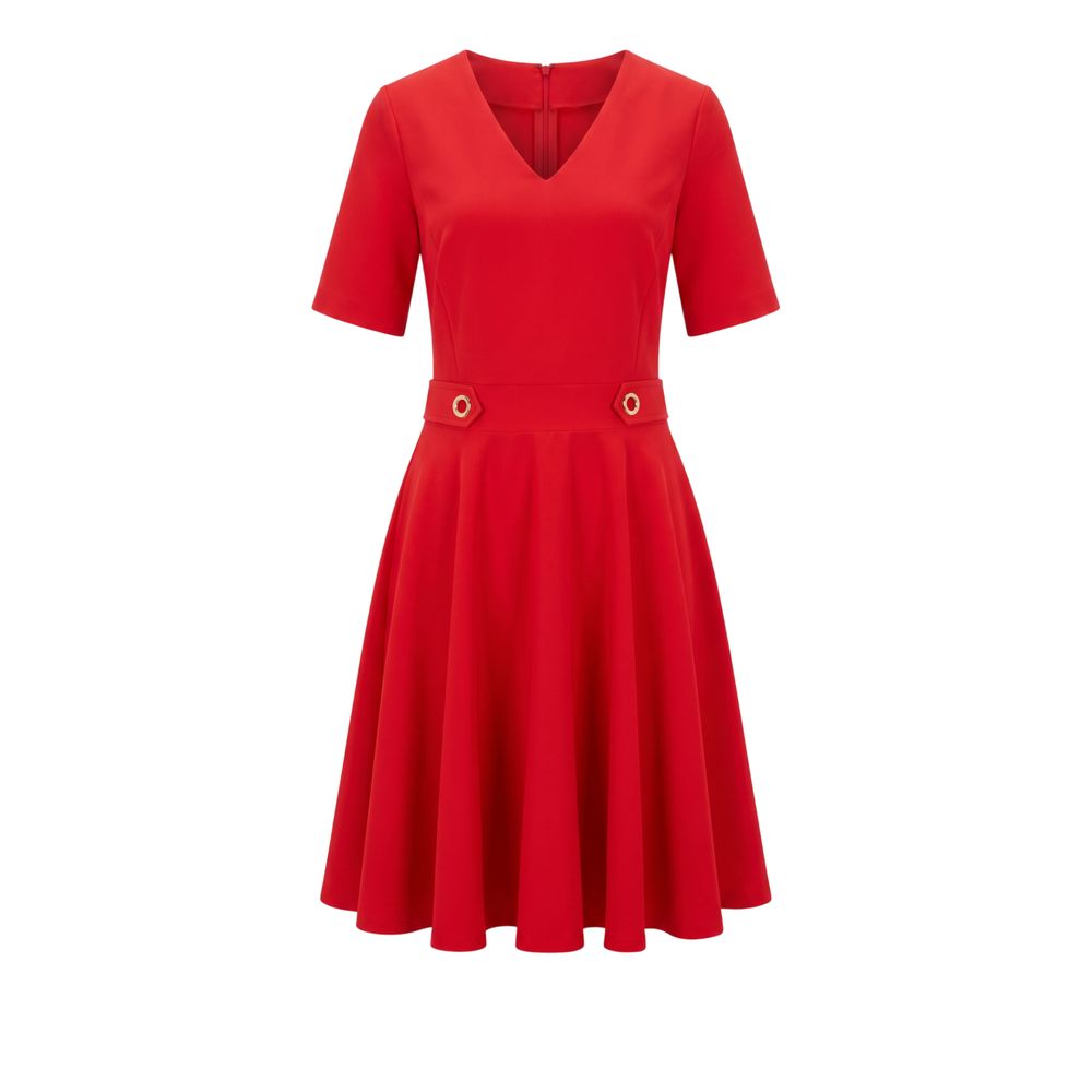 Trussardi Jeans Red Poliestere Women Dress | Regal Royce