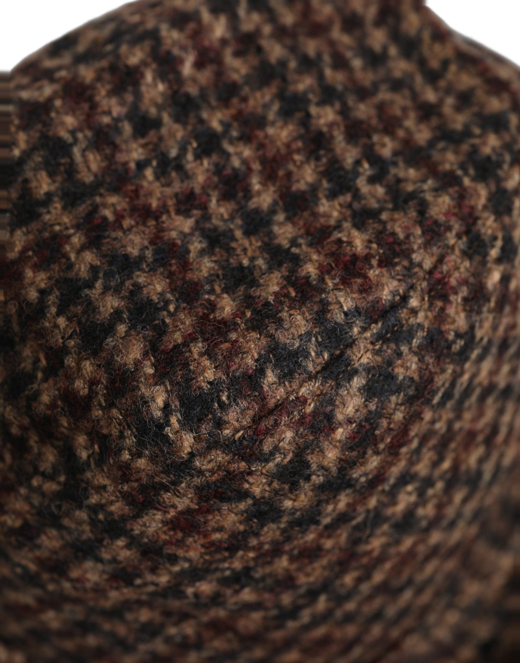 Dolce & Gabbana Brown Checkered Wool Tweed Fedora Capello Hats | Regal Royce