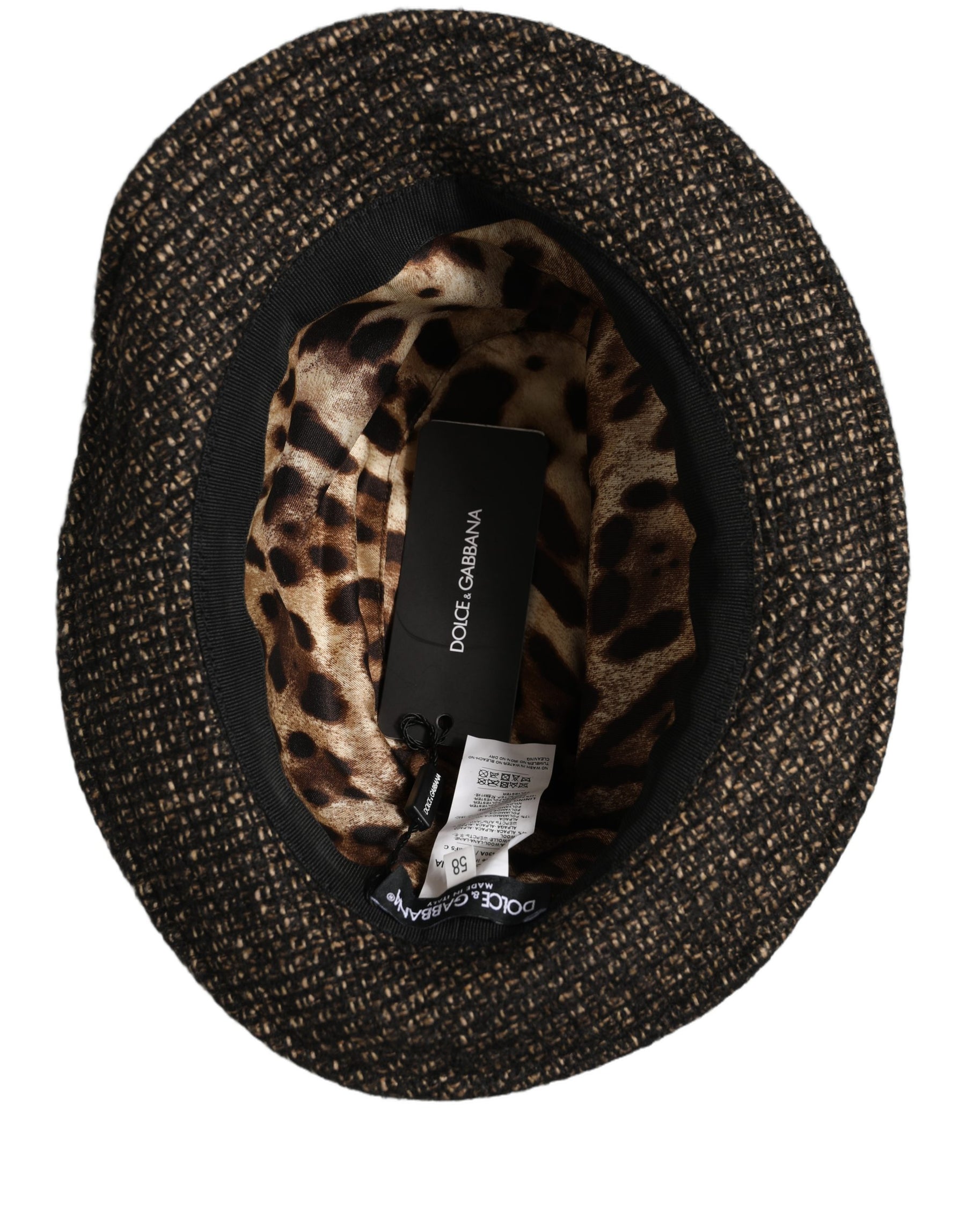 Dolce & Gabbana Gray Melange Blended Textured Tweed Capello Hat | Regal Royce