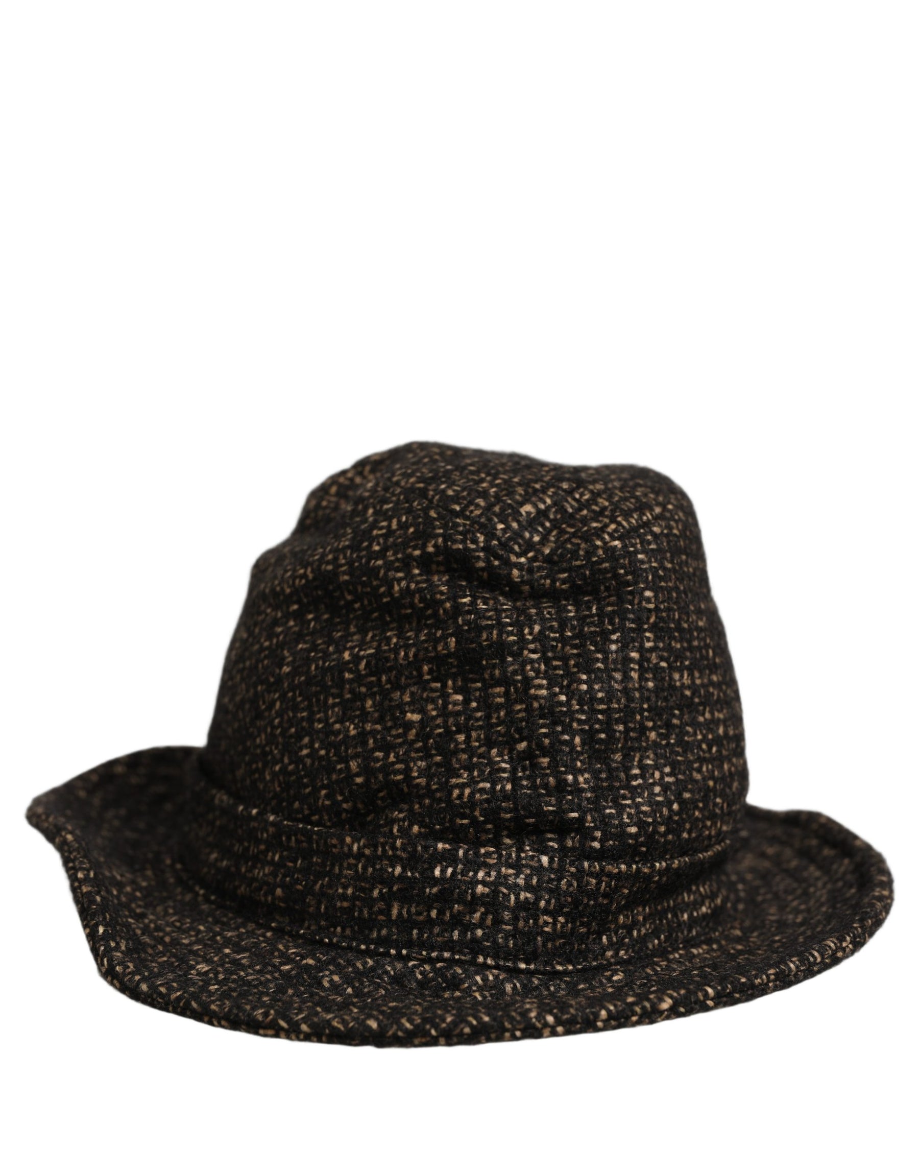 Dolce & Gabbana Gray Melange Blended Textured Tweed Capello Hat | Regal Royce