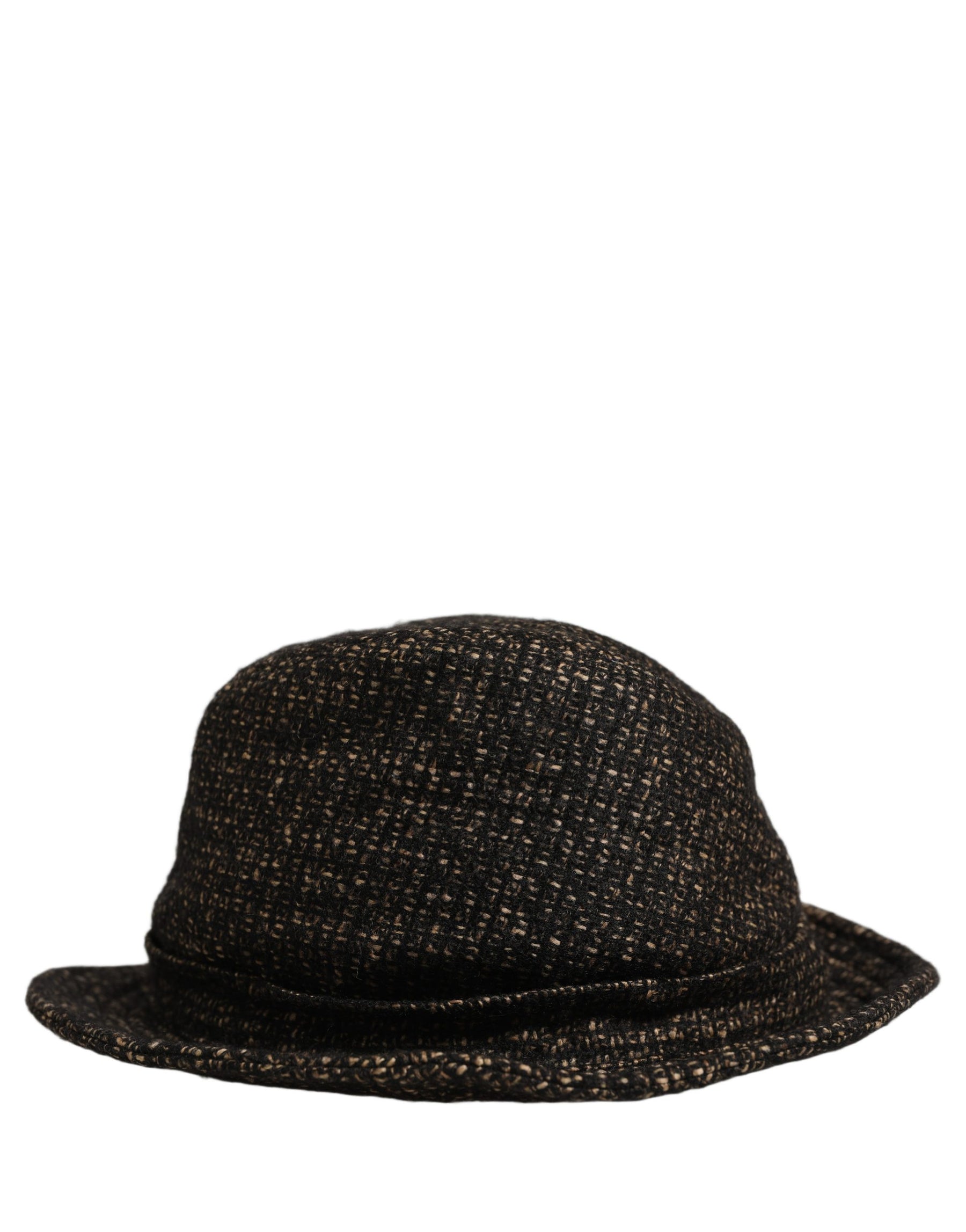Dolce & Gabbana Gray Melange Blended Textured Tweed Capello Hat | Regal Royce
